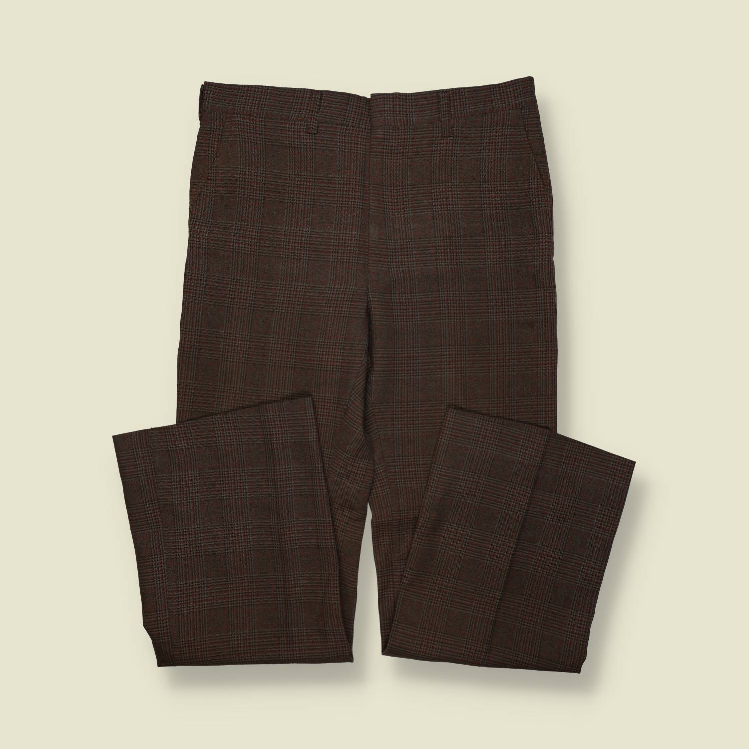 1970s | Check Trousers | Brown Plaid – w34