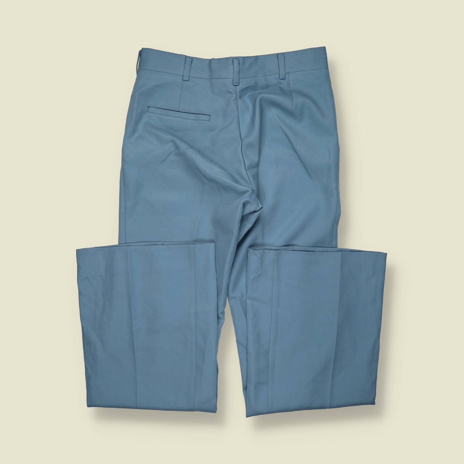 1970s | Tailored Trousers | Poly Blend | Powder Blue – w32