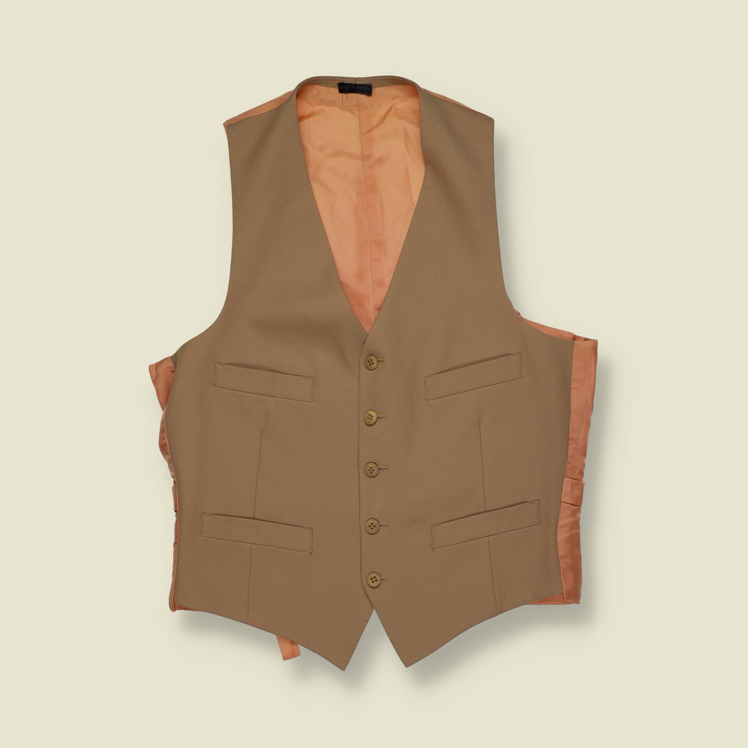 1970s | Classic Tailoring | Waistcoat | Tan – S