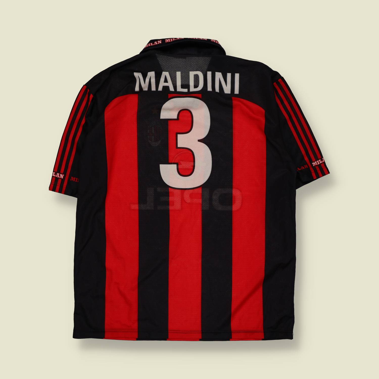 1990s | Stadium Shirt | AC Milan Style Football Top | Red & Black – L
