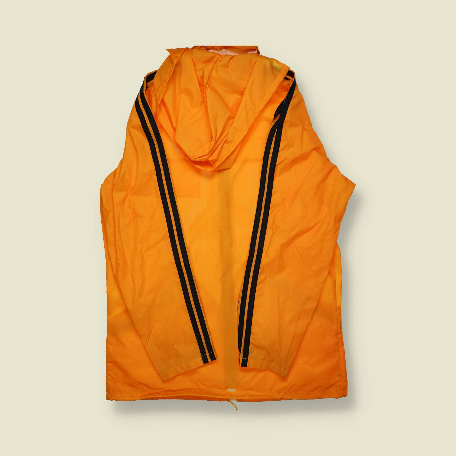 1980s | Adidas | Trefoil Track Jacket | Orange with Black Stripes – XL