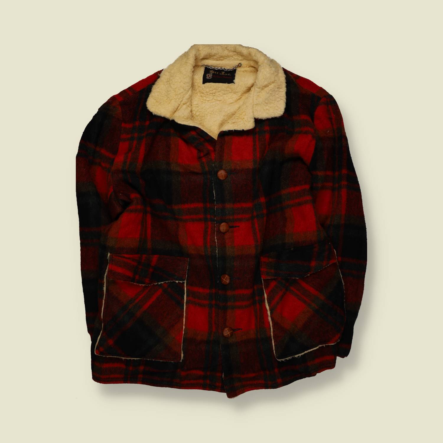 1970s | Sir Jack | Lumberjack Coat | Made in USA | Red Plaid Wool – XXL