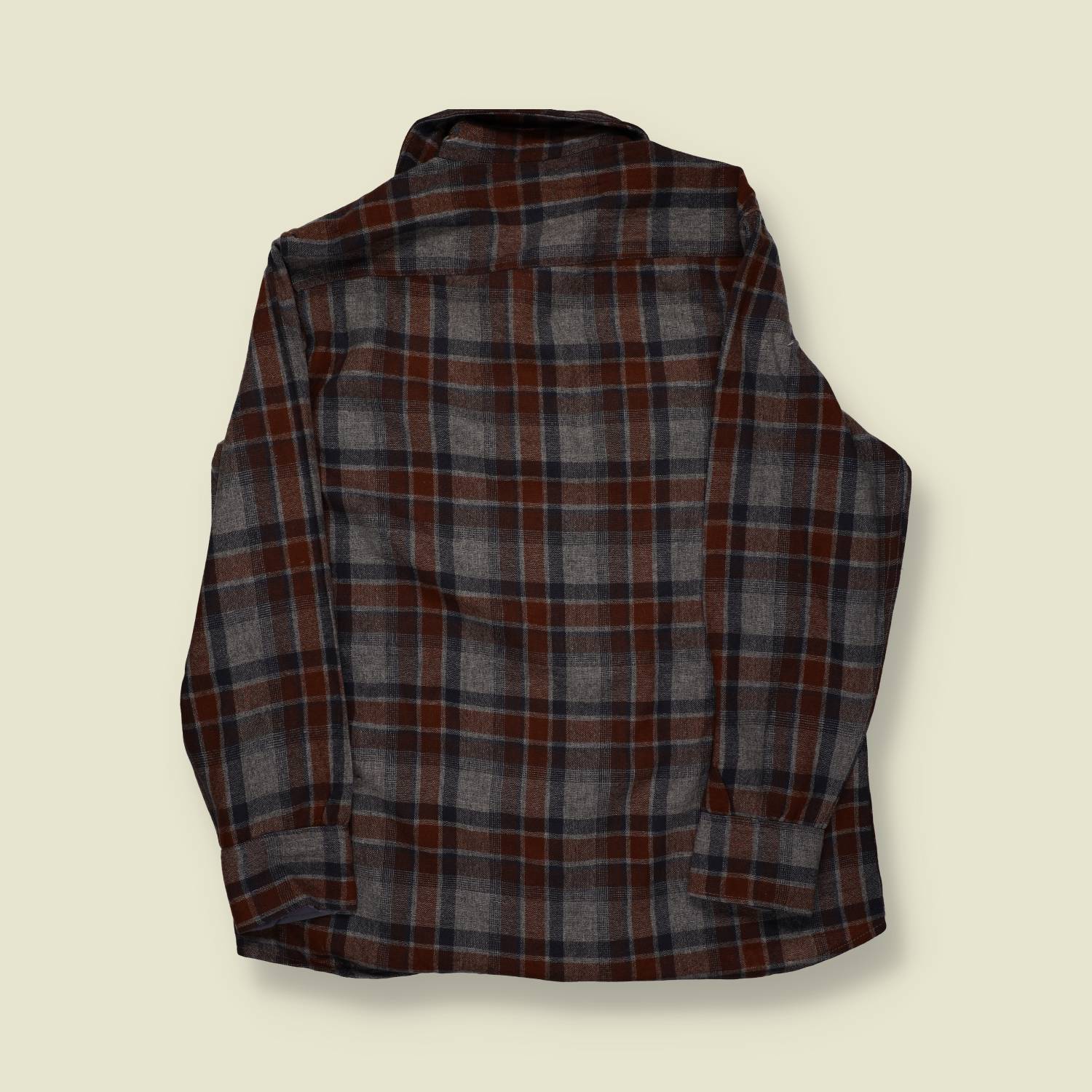 1970s | JC Penney | Lined Wool Flannel Shirt | Made in USA | Plaid – L/XL