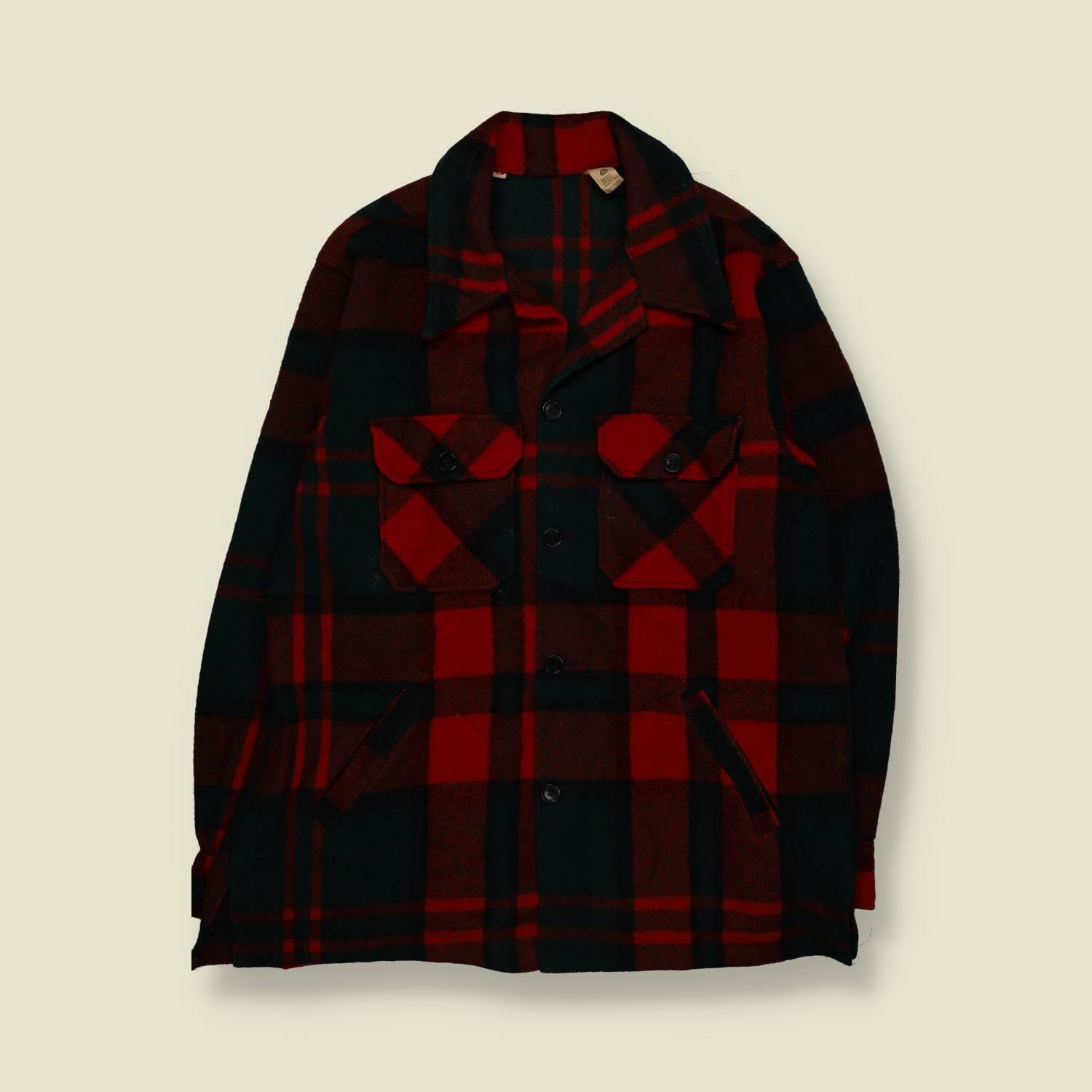 1970s | Unbranded (Possibly Woolrich) | Wool Shacket | Buffalo Plaid – XL