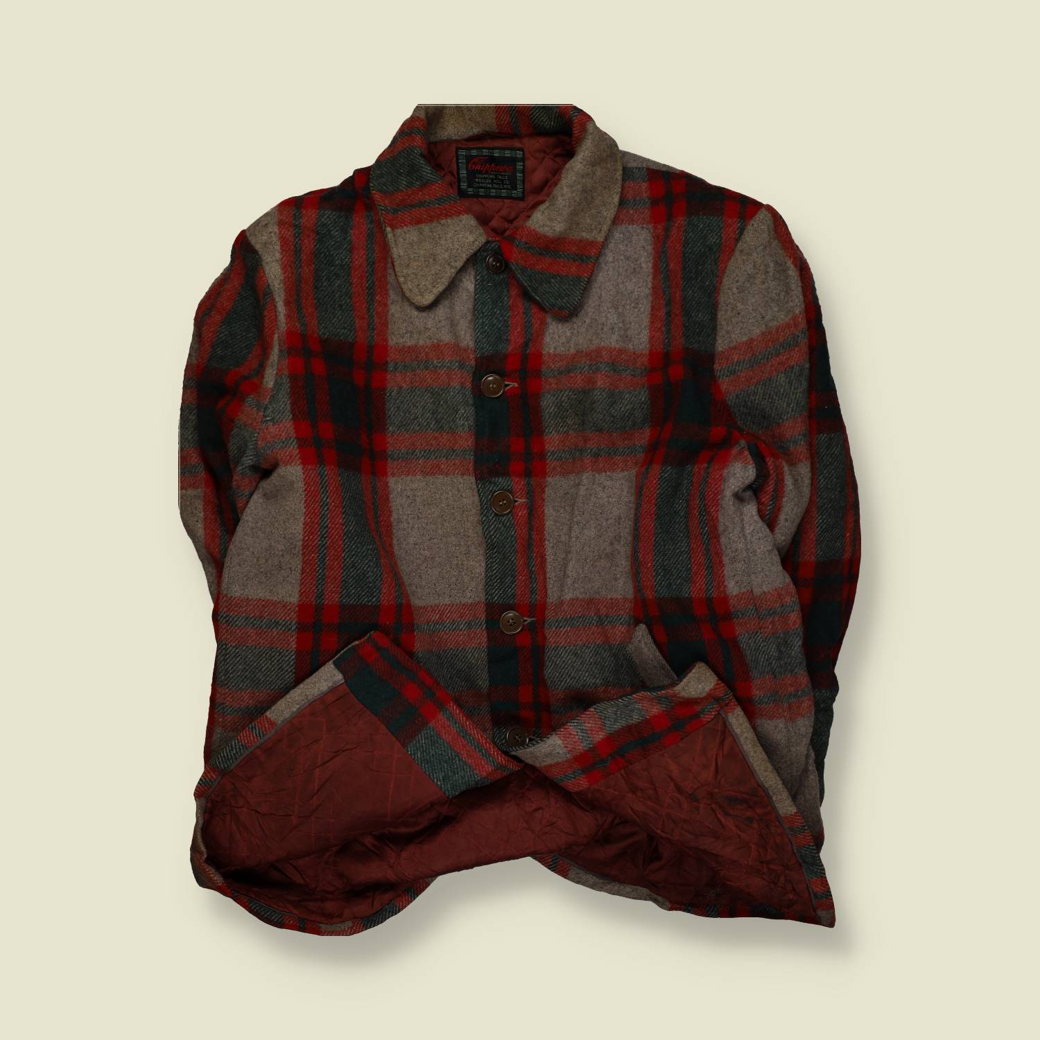 1930s–1940s | Chippewa | Wool Mackinaw Coat | Plaid – XXL