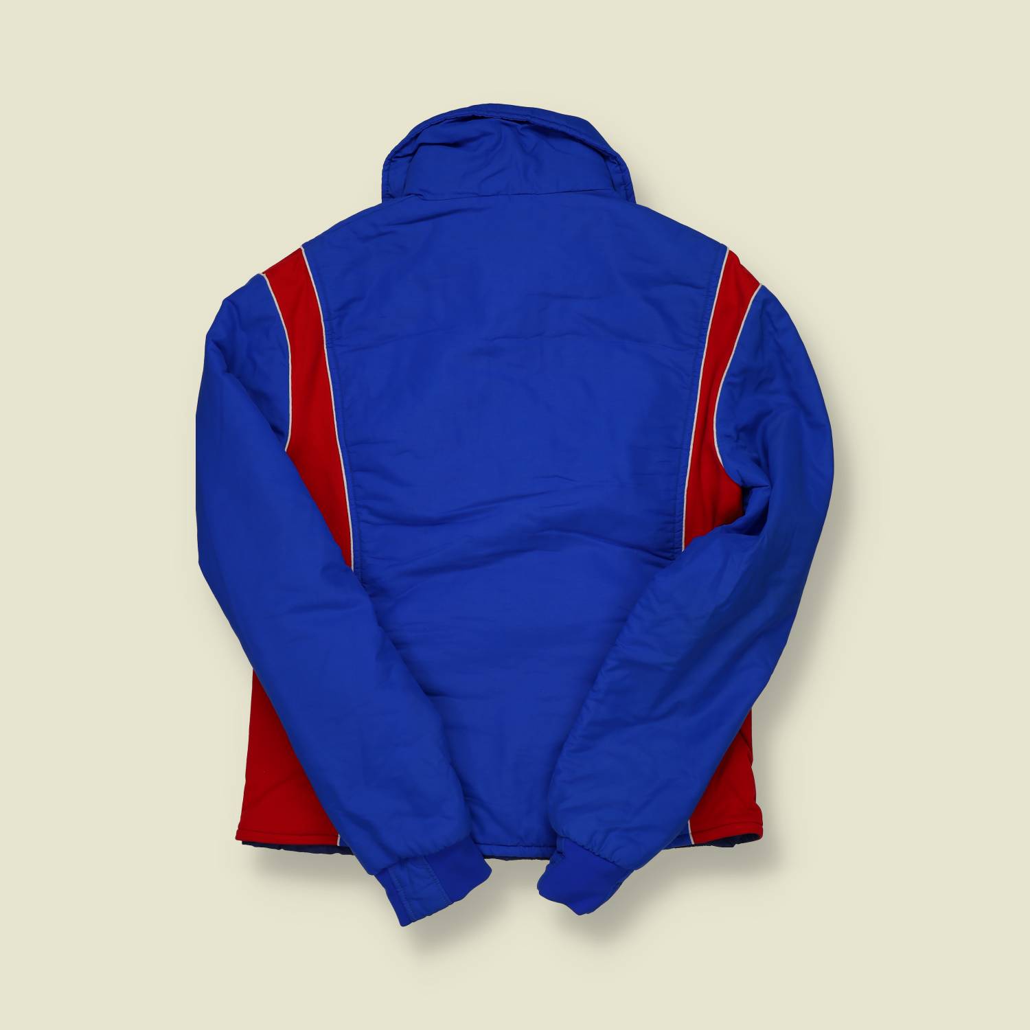 1970s | European Skiwear | Padded Ski Jacket | Blue & Red Panelled – M