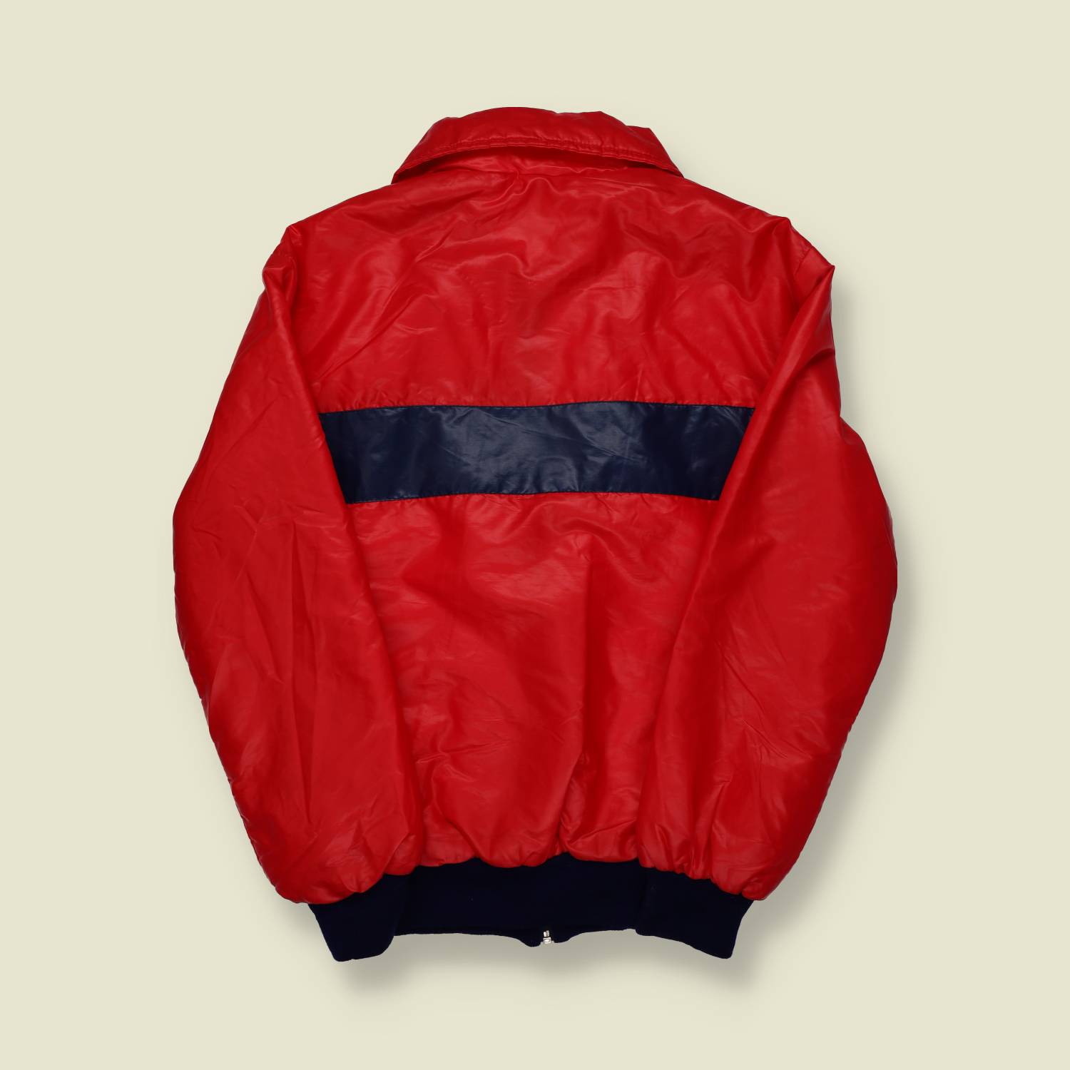 1970s | Jennings | Lightweight Nylon Jacket | Red with Navy Chest Panel – L