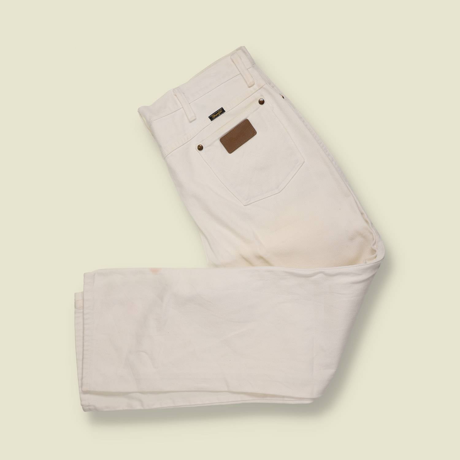 1980s | Wrangler | Cowboy Jeans | Made in Mexico (US Components) | White Denim – w35