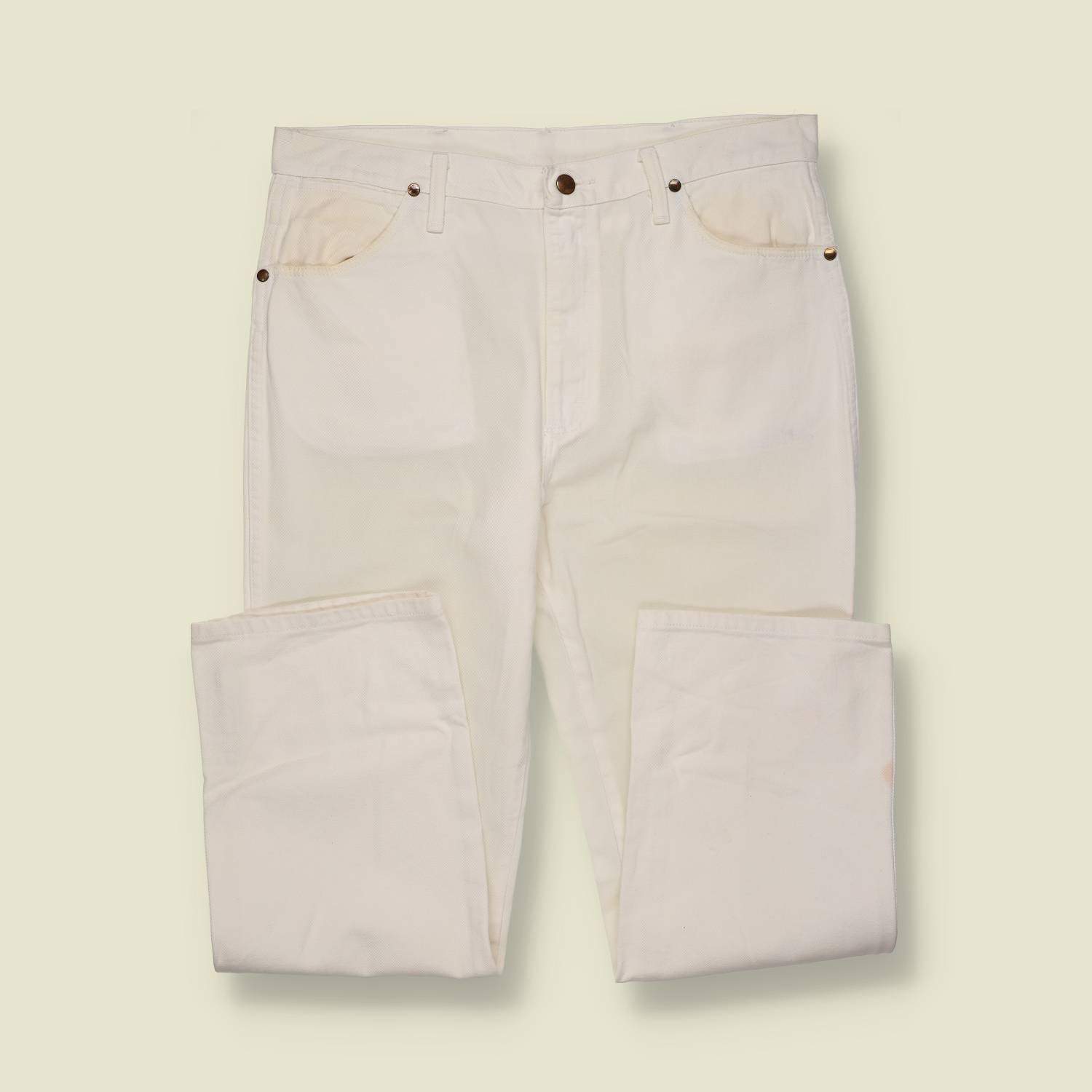 1980s | Wrangler | Cowboy Jeans | Made in Mexico (US Components) | White Denim – w35