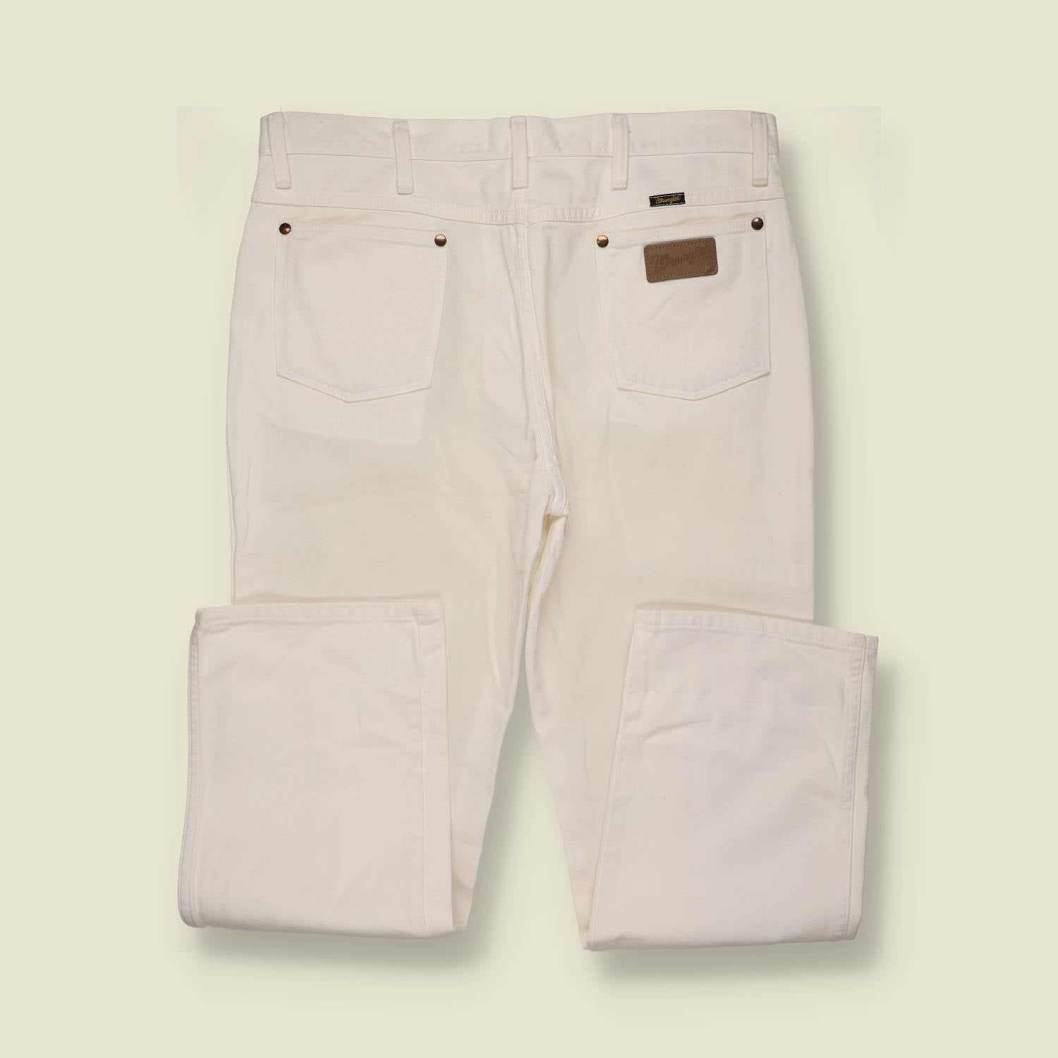 1980s | Wrangler | Cowboy Jeans | Made in Mexico (US Components) | White Denim – w35