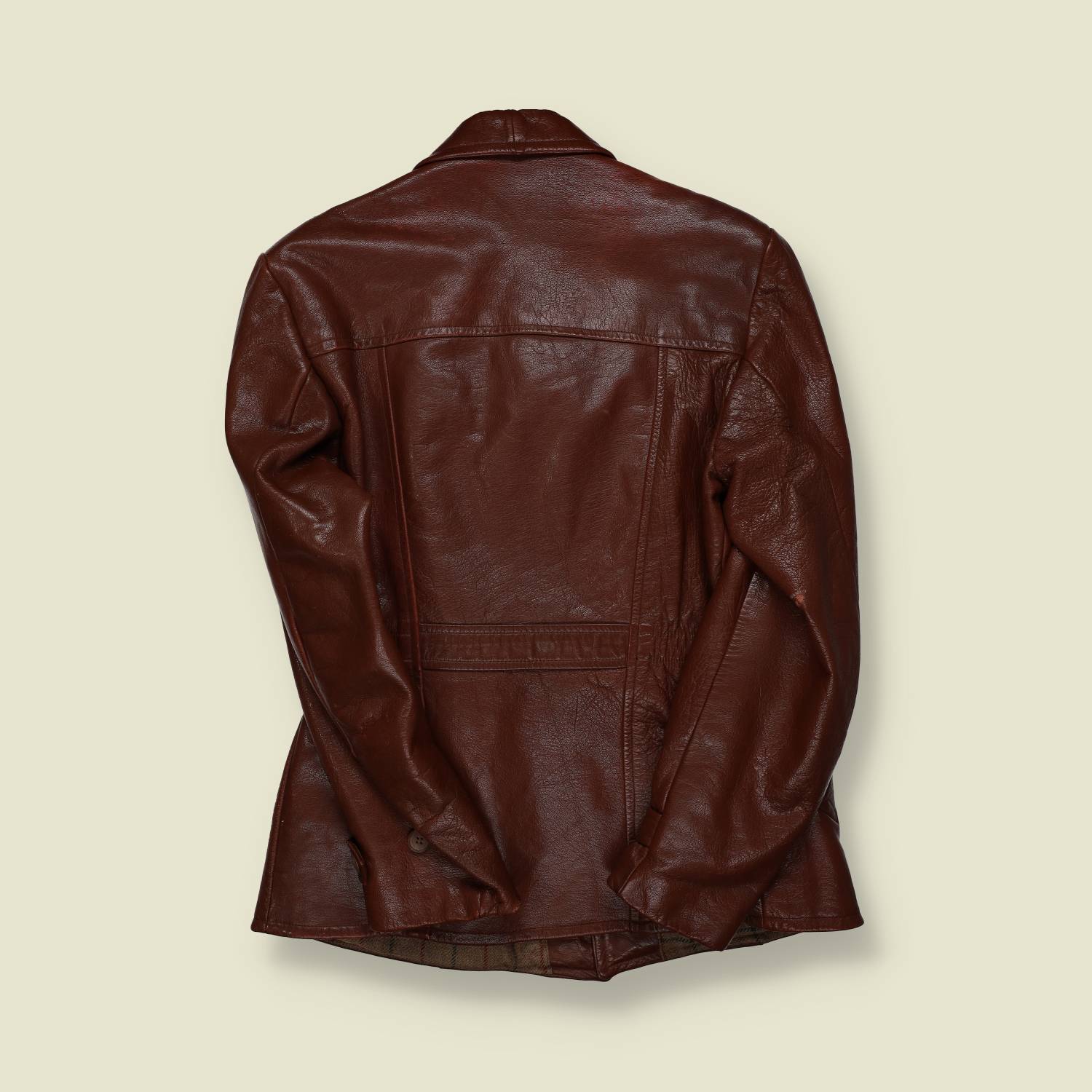 1960s | Leather Belted Workwear Coat | Dark Brown – M