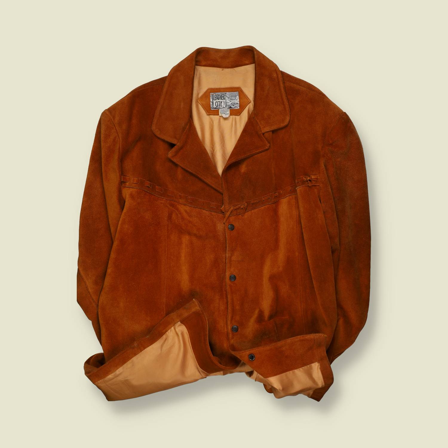 1970s / 1980s | Leather City | Suede Western Jacket | Made in USA | Rust Brown – XXXL