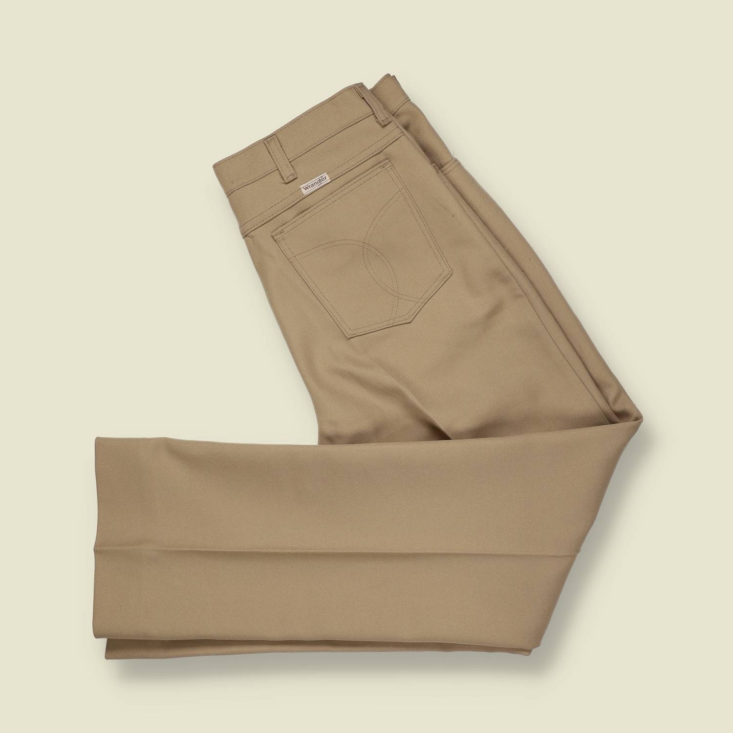 1970s | Wrangler | Polyester Trousers | Made in USA | Tan – w30