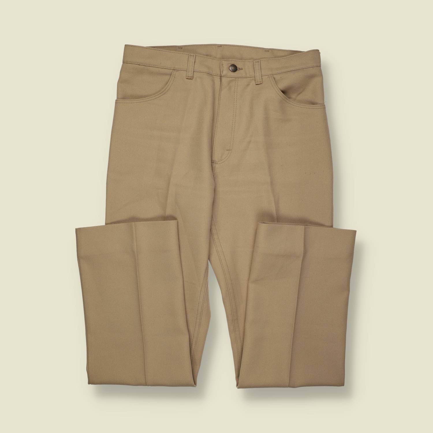 1970s | Wrangler | Polyester Trousers | Made in USA | Tan – w30