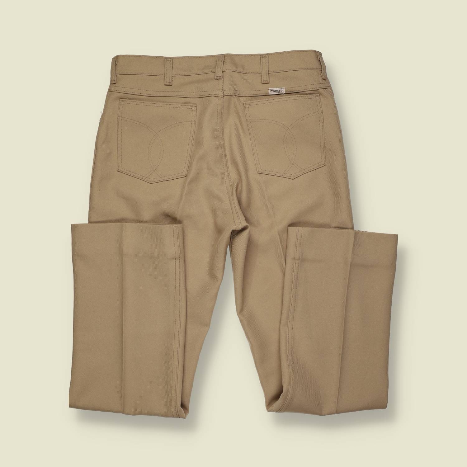 1970s | Wrangler | Polyester Trousers | Made in USA | Tan – w30