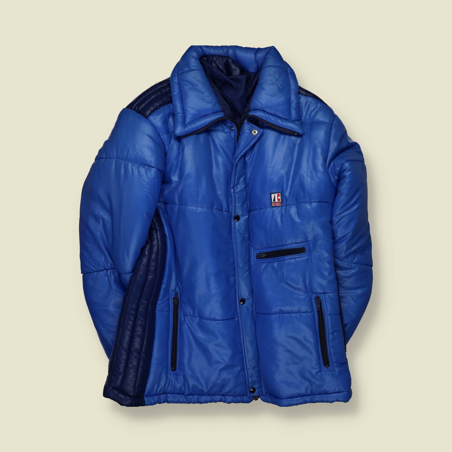 1970s | Coveri | Down Puffer Jacket | Blue – L