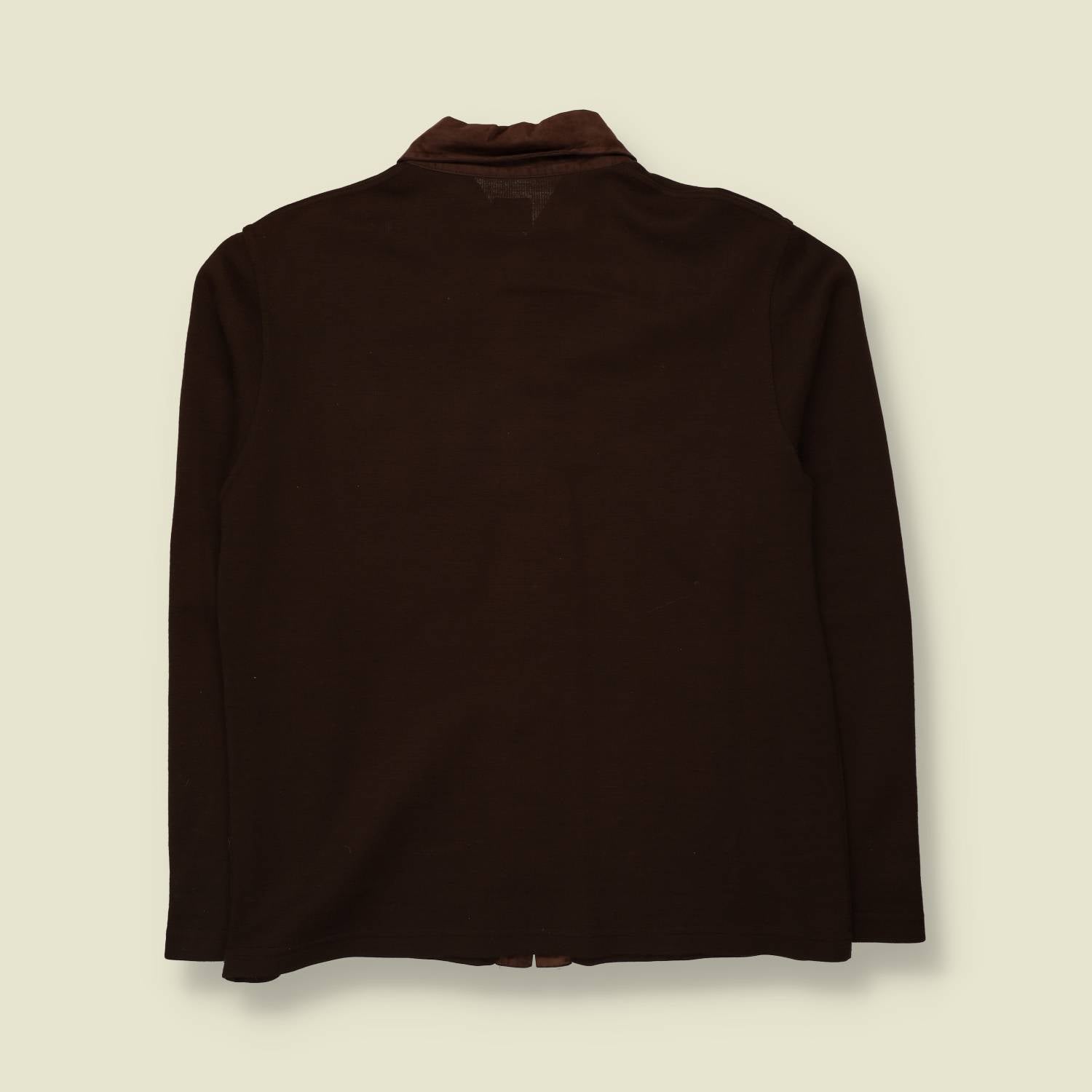 1990s | Wool Acrylic Blend Shirt | Brown - M