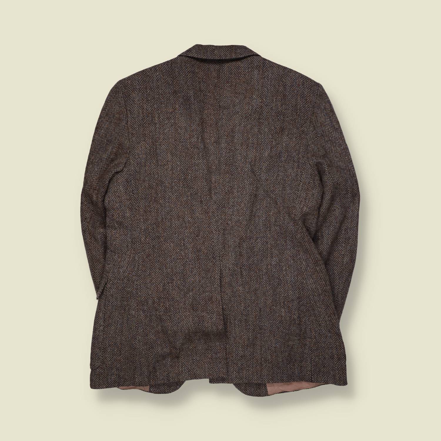 1980s | Harris Tweed | Blazer | Grey Brown Herringbone - S