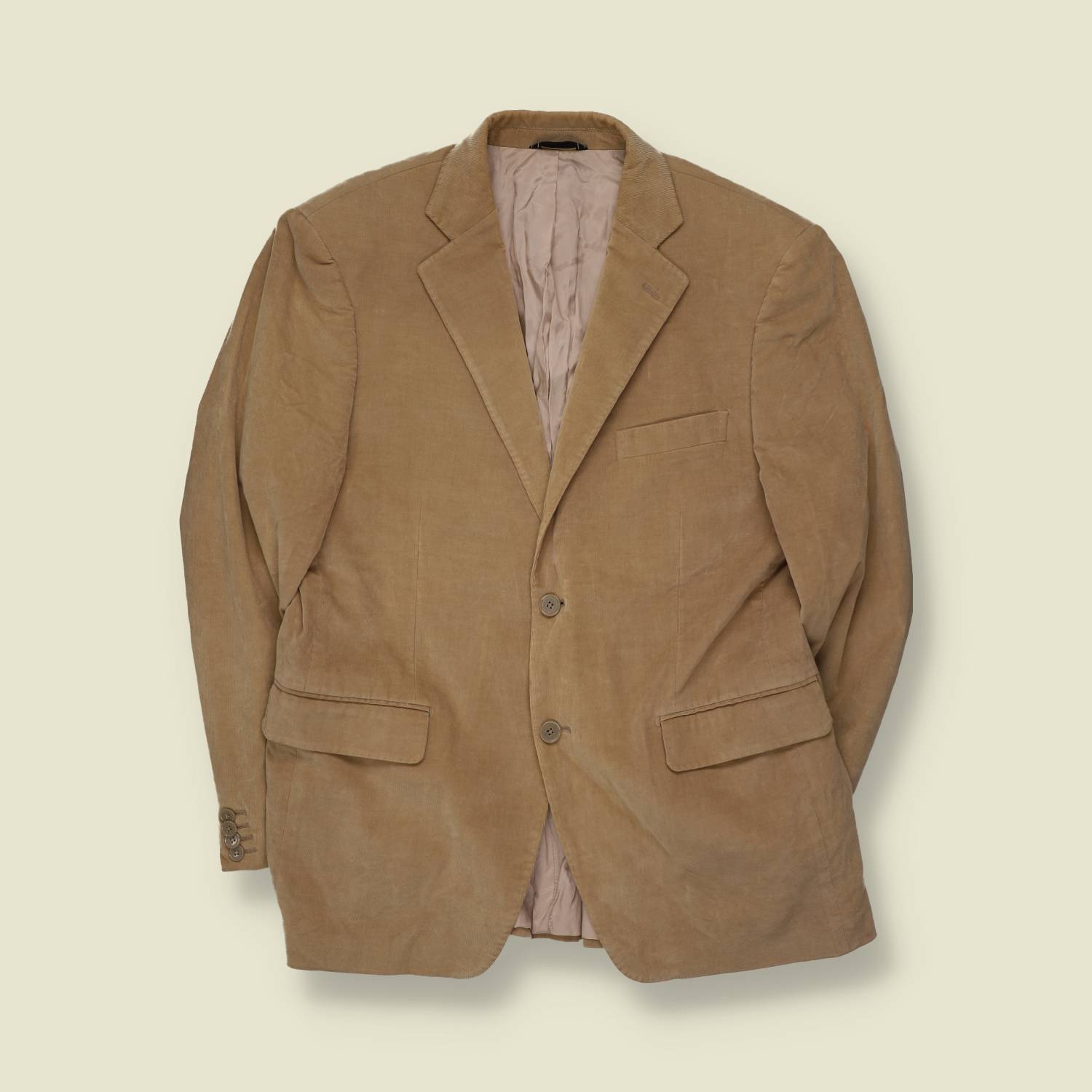1990s | Fine Cord Blazer | Beige - M
