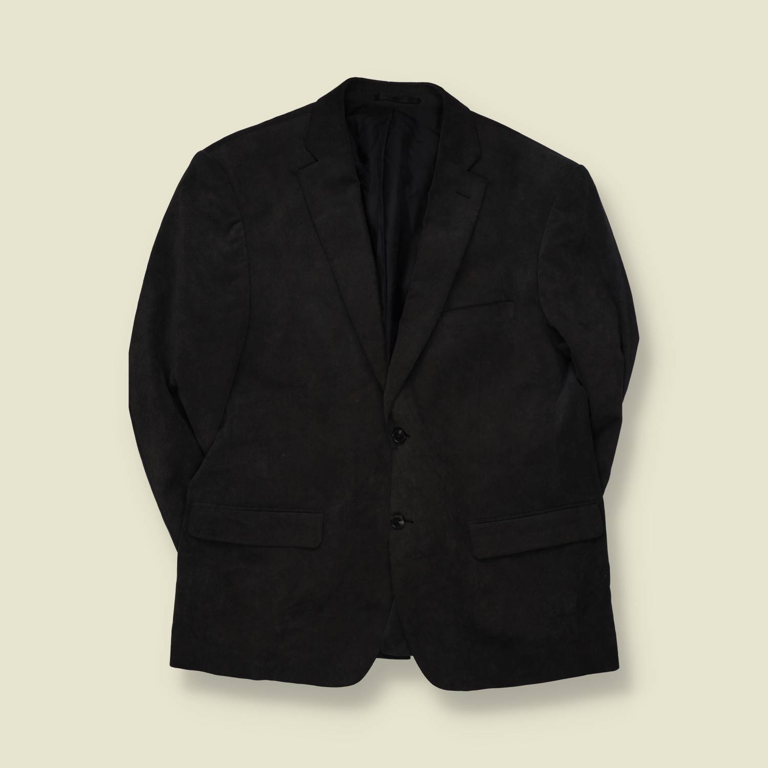 1990s | STNS | Corduroy Blazer | Light Black - XL