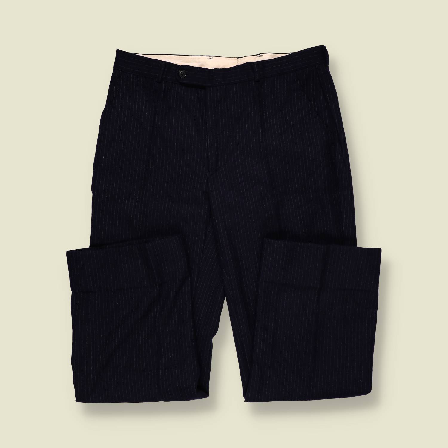 1970s | Two-Button Suit | Navy Pinstripe - M