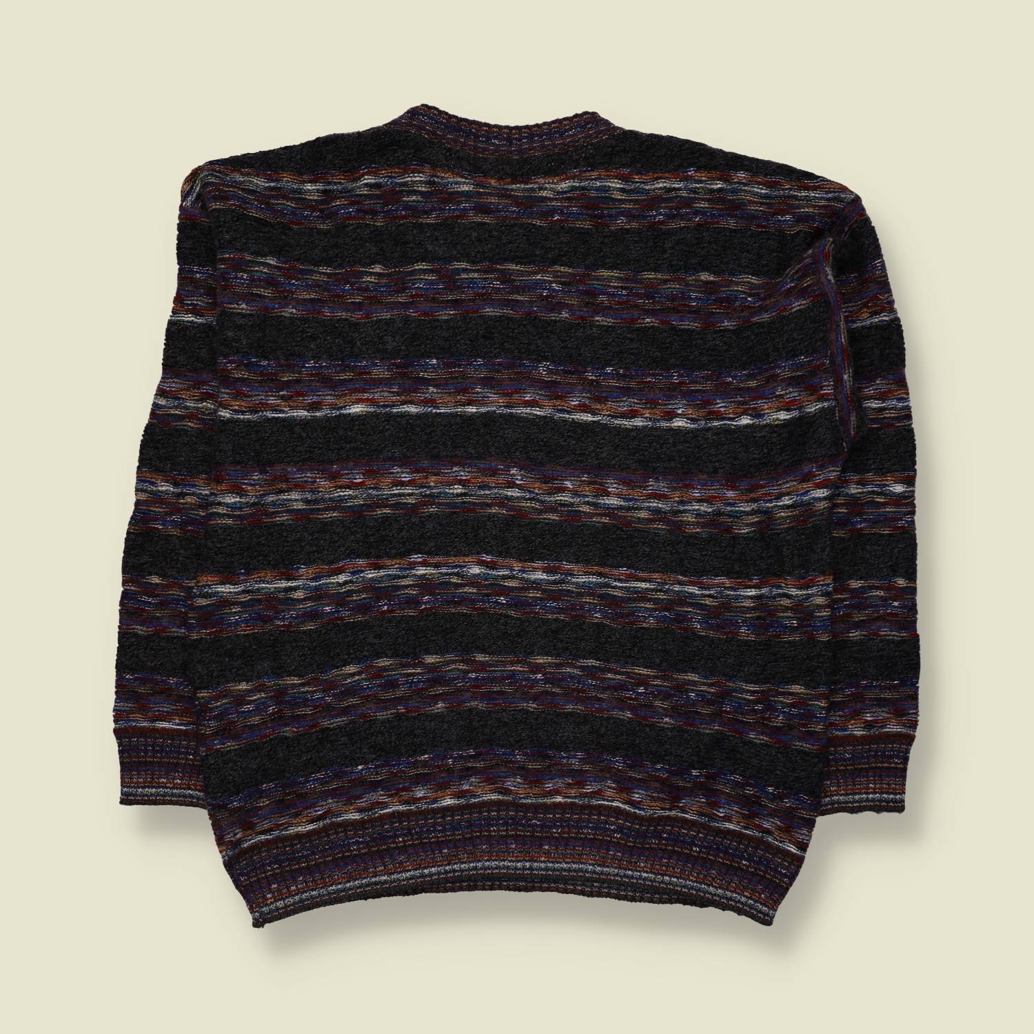 1980s | Sands | Knit Jumper | Charcoal Multicolour - M