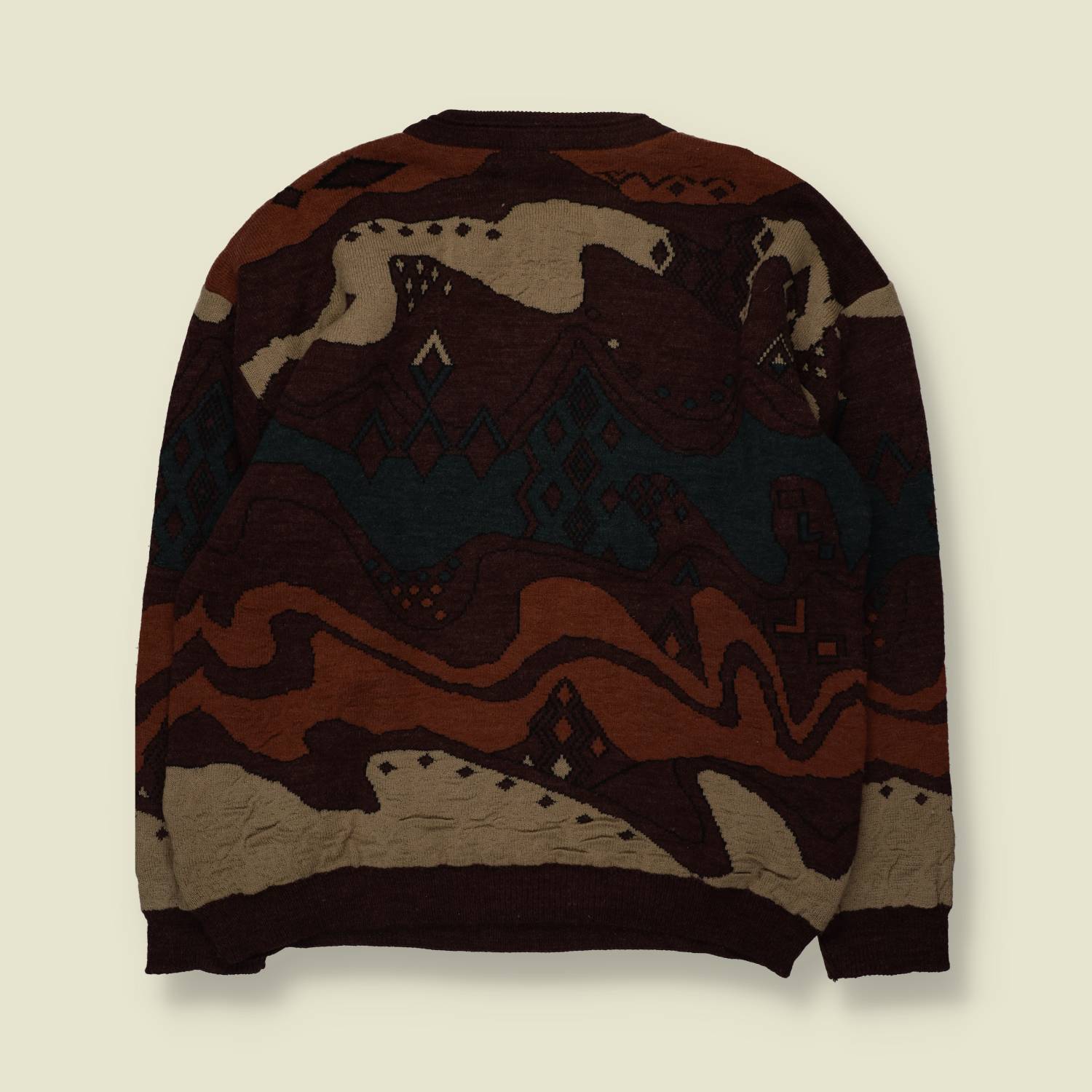 1980s | Knit Jumper | Brown Multicolour - XL