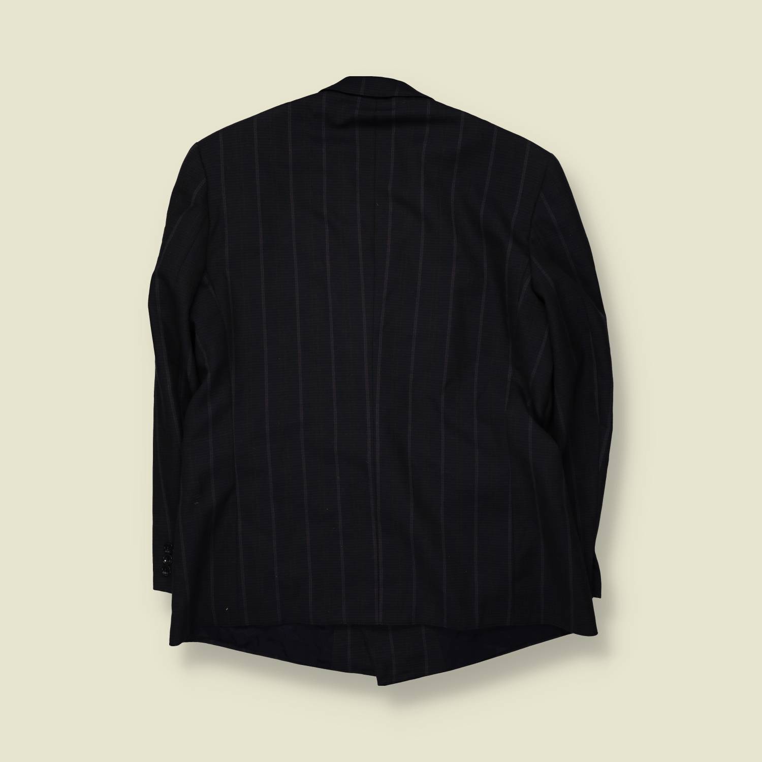 1980s | Three-Button Suit | Navy Pinstripe - M