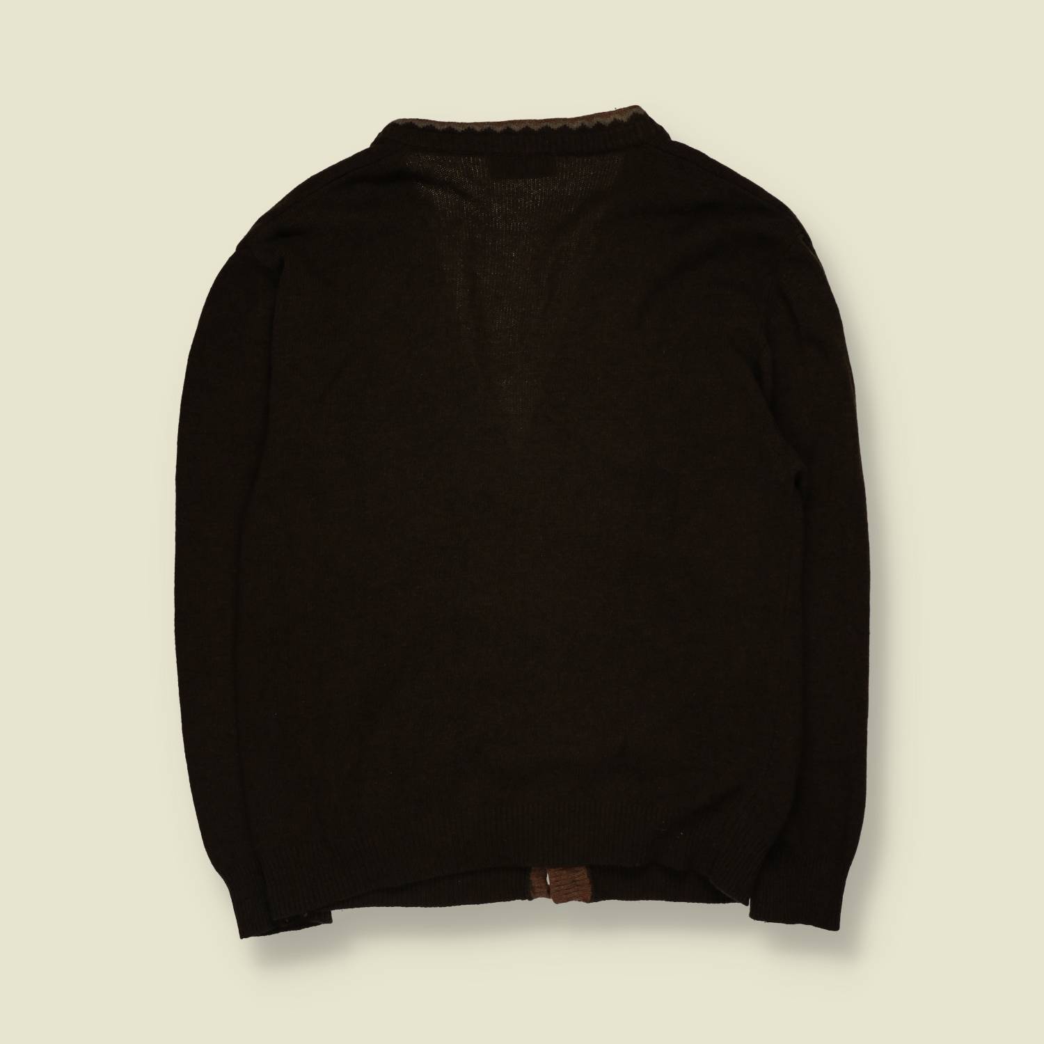 1980s | Donny & Max | Cottage Holidays Cardigan | Dark Brown - XL