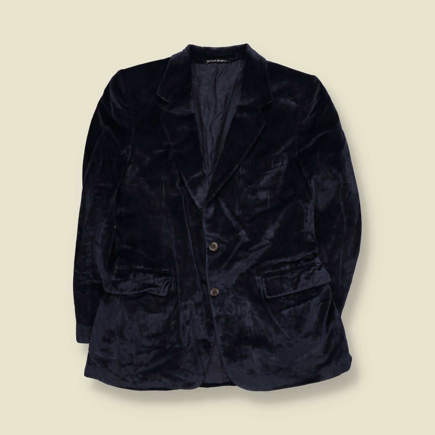 1990s | El Corte Inglés | Velvet Blazer | Navy - S