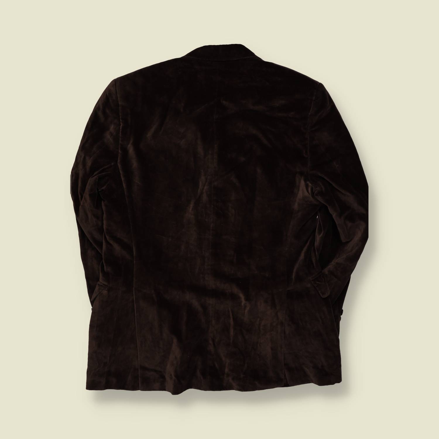 1990s | Velvet Blazer | Dark Brown - S