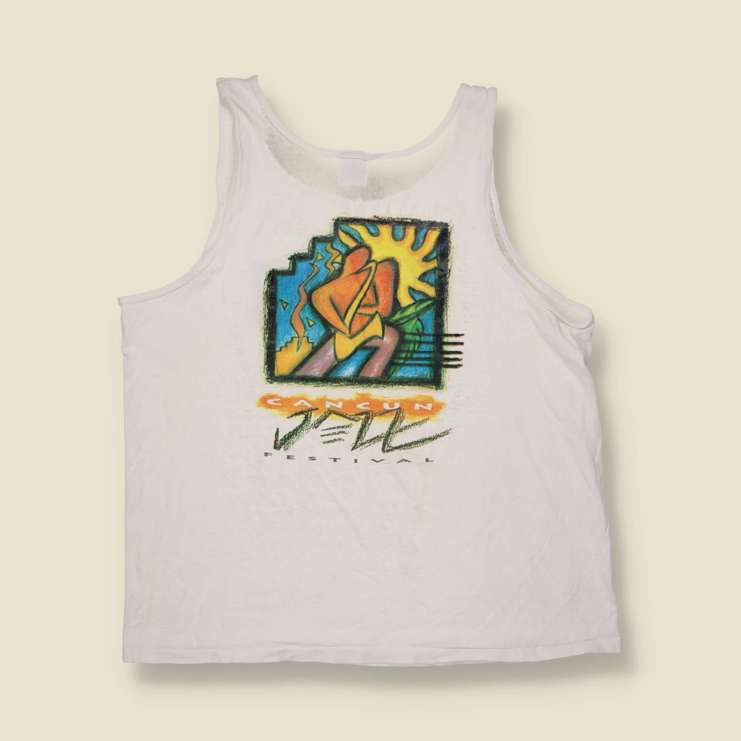 1990s | Delta | Festival Vest | White - XL