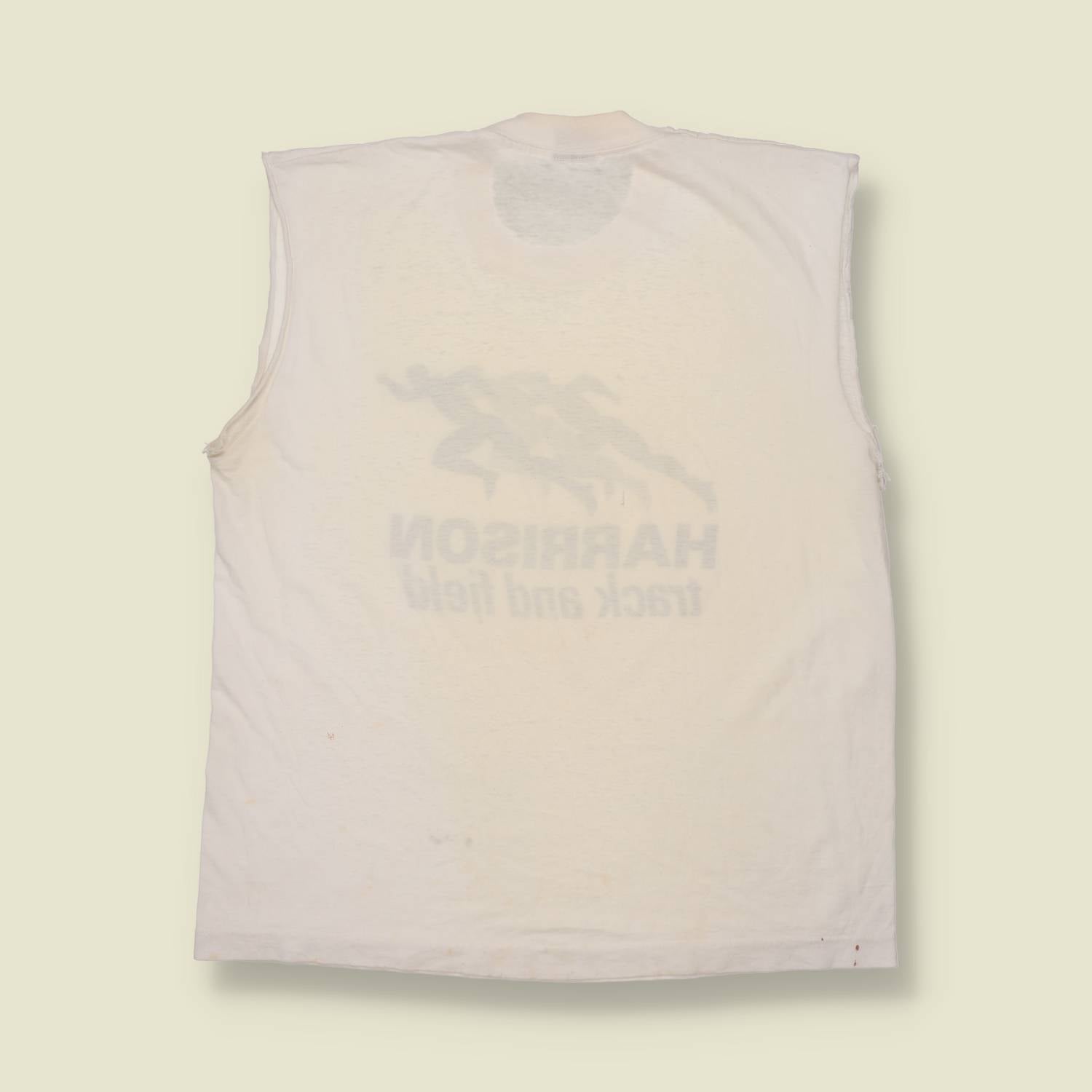1980s | Fruit of the Loom | Harrison Track and Field Vest | White - L