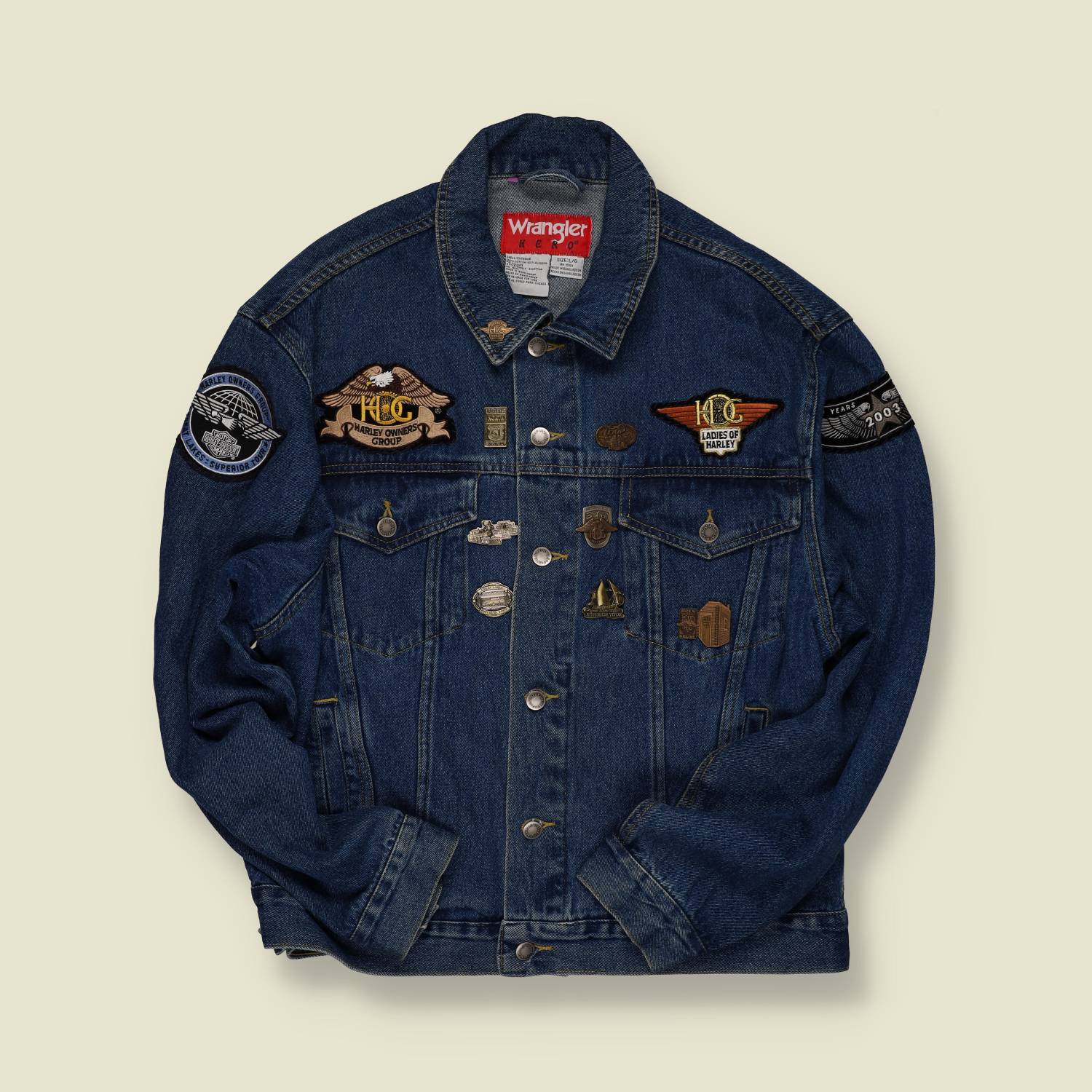 1990s | Wrangler | Denim Jacket – Harley Owners Group Badged - L
