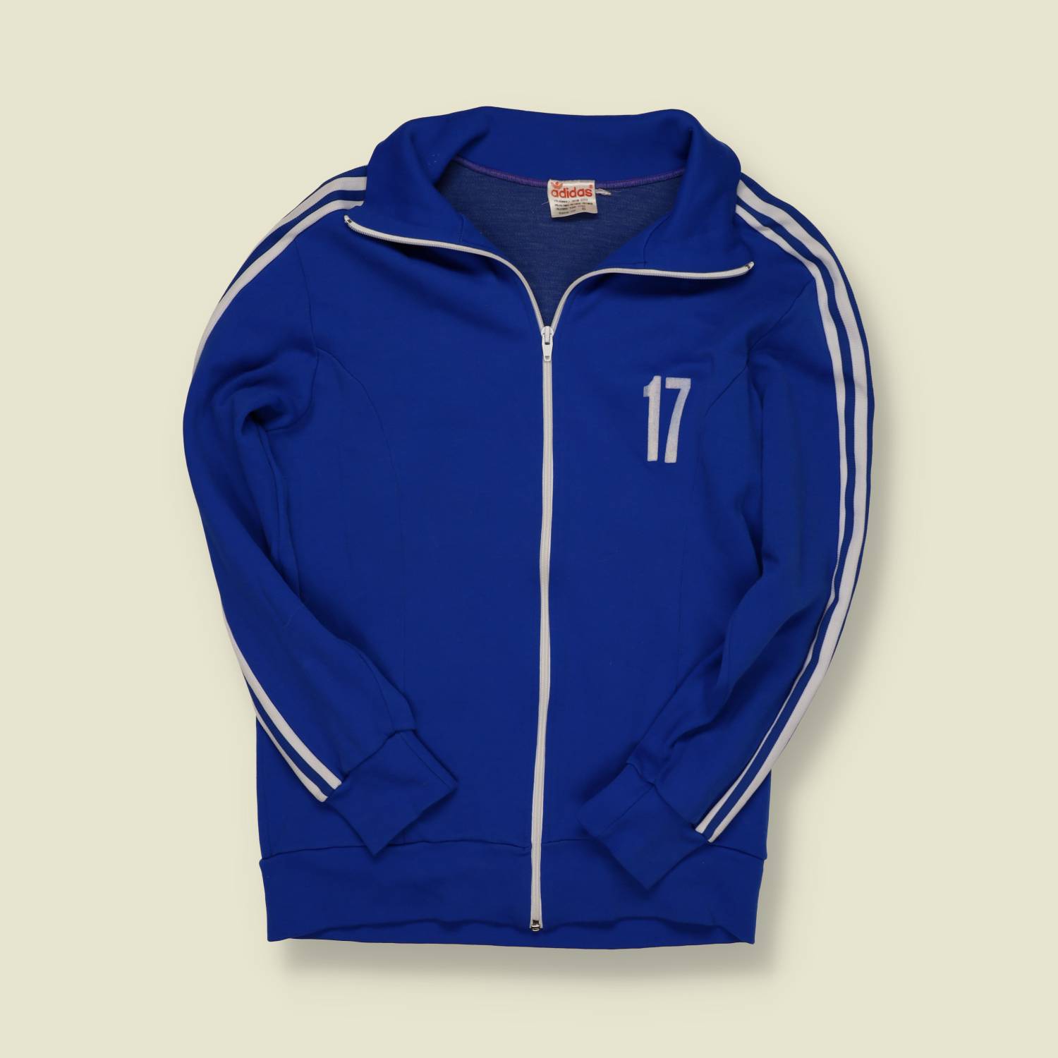 1970s | Adidas | Numbered Track Top “17” – Royal Blue/White – XS