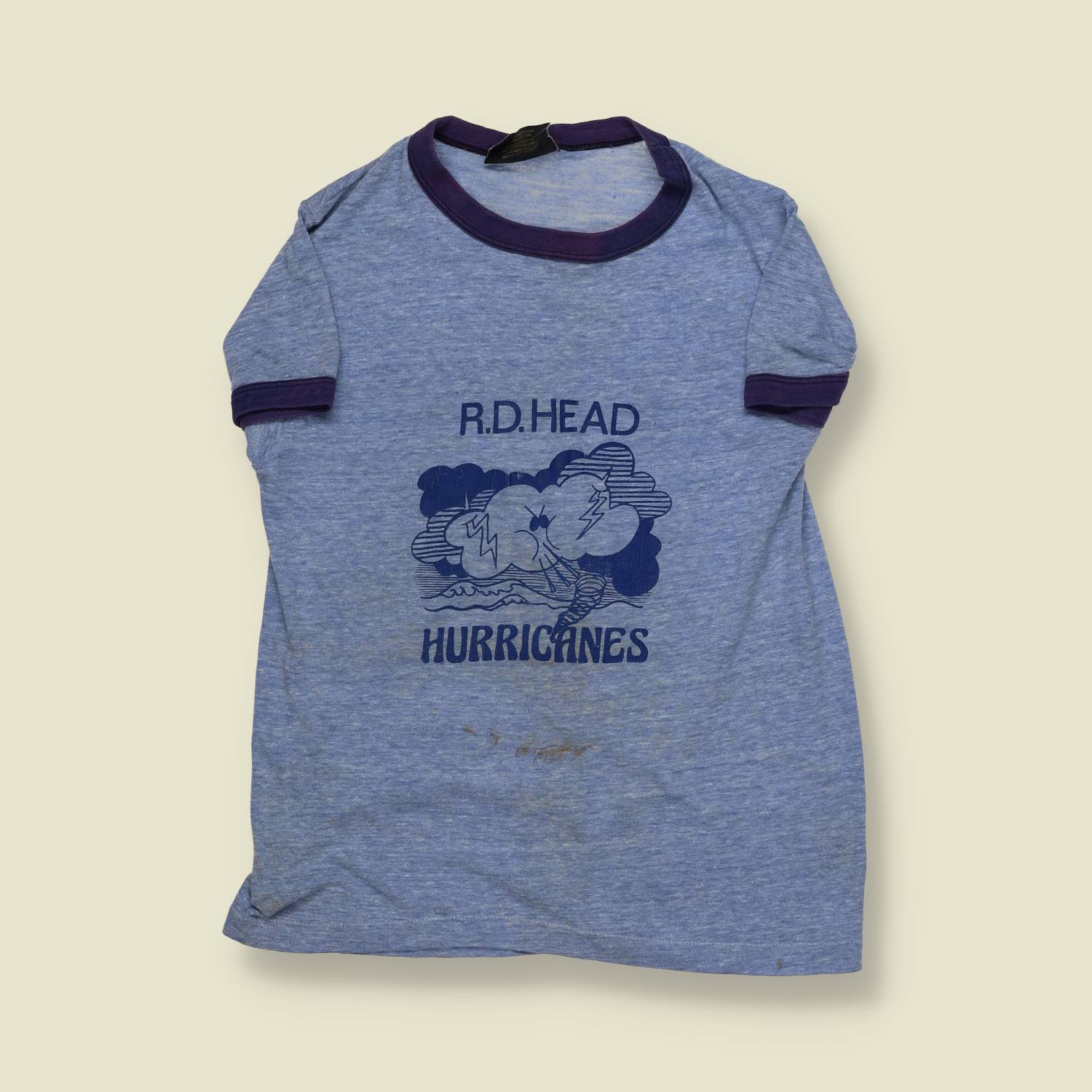 1970s | Pronto Palace | R.D. Head Hurricanes Ringer Tee – Heather Blue - XXXS