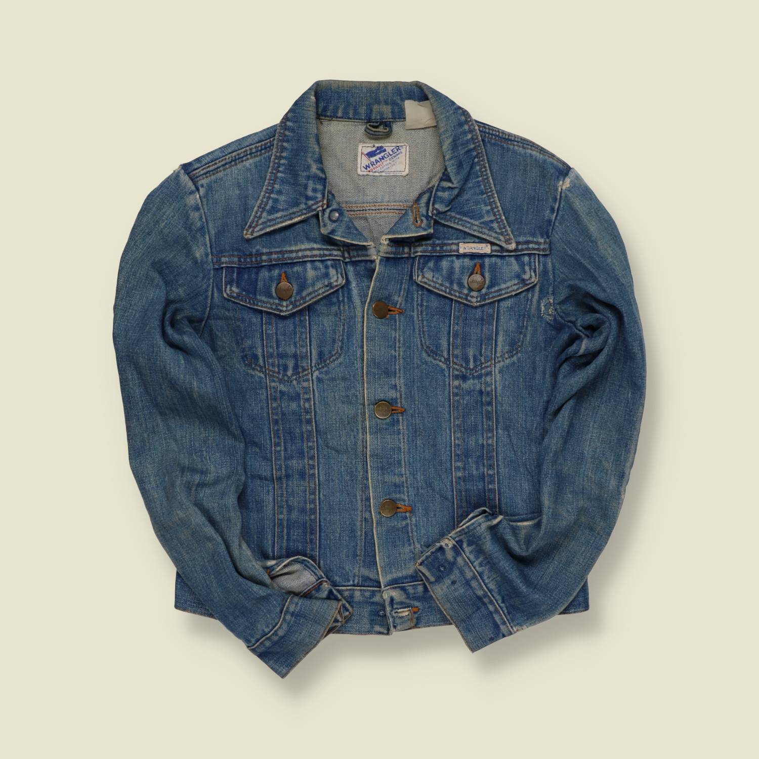 1970s | Wrangler | Made in USA Denim Jacket – Mid-Blue Fade - XXS