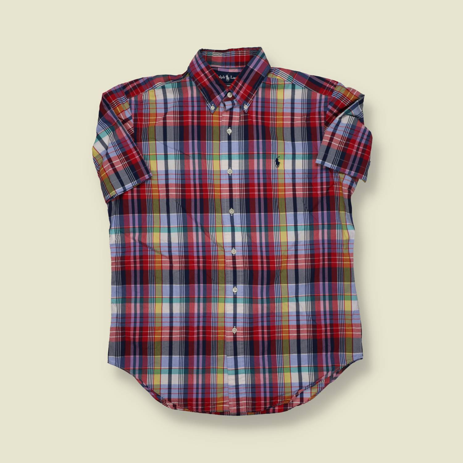 1990s | Ralph Lauren | Short-Sleeve Madras Shirt – Multi-Colour - S/M