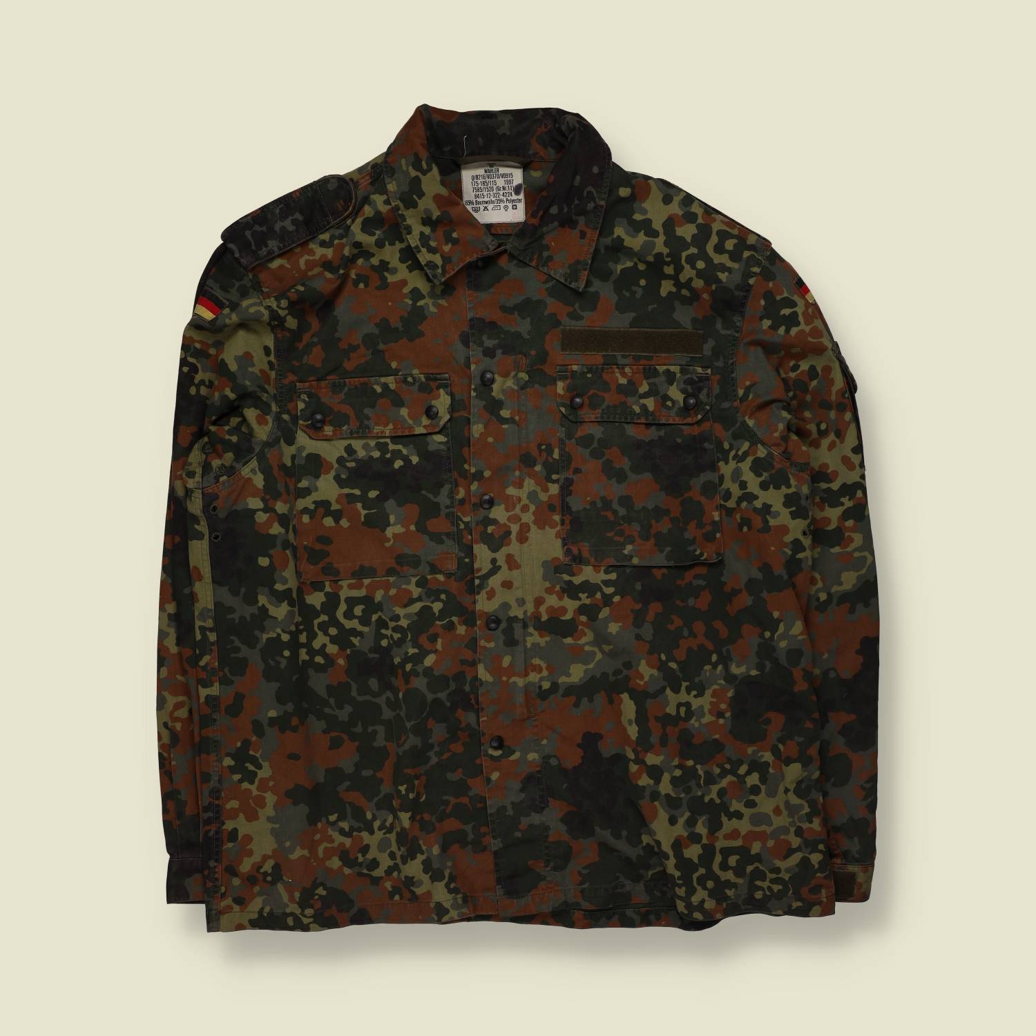 1997 | German Military | Flecktarn Field Shirt | Camouflage - XL