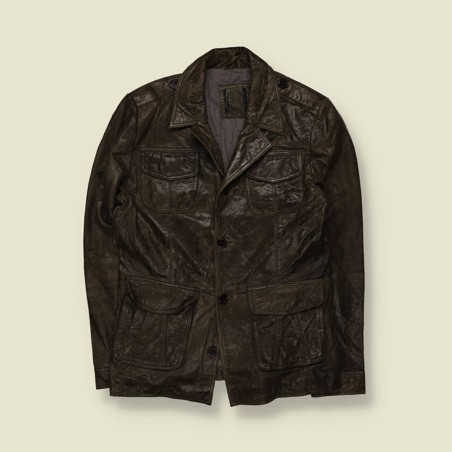 2000s | Genuine Leather | Leather Jacket | Dark Brown - S