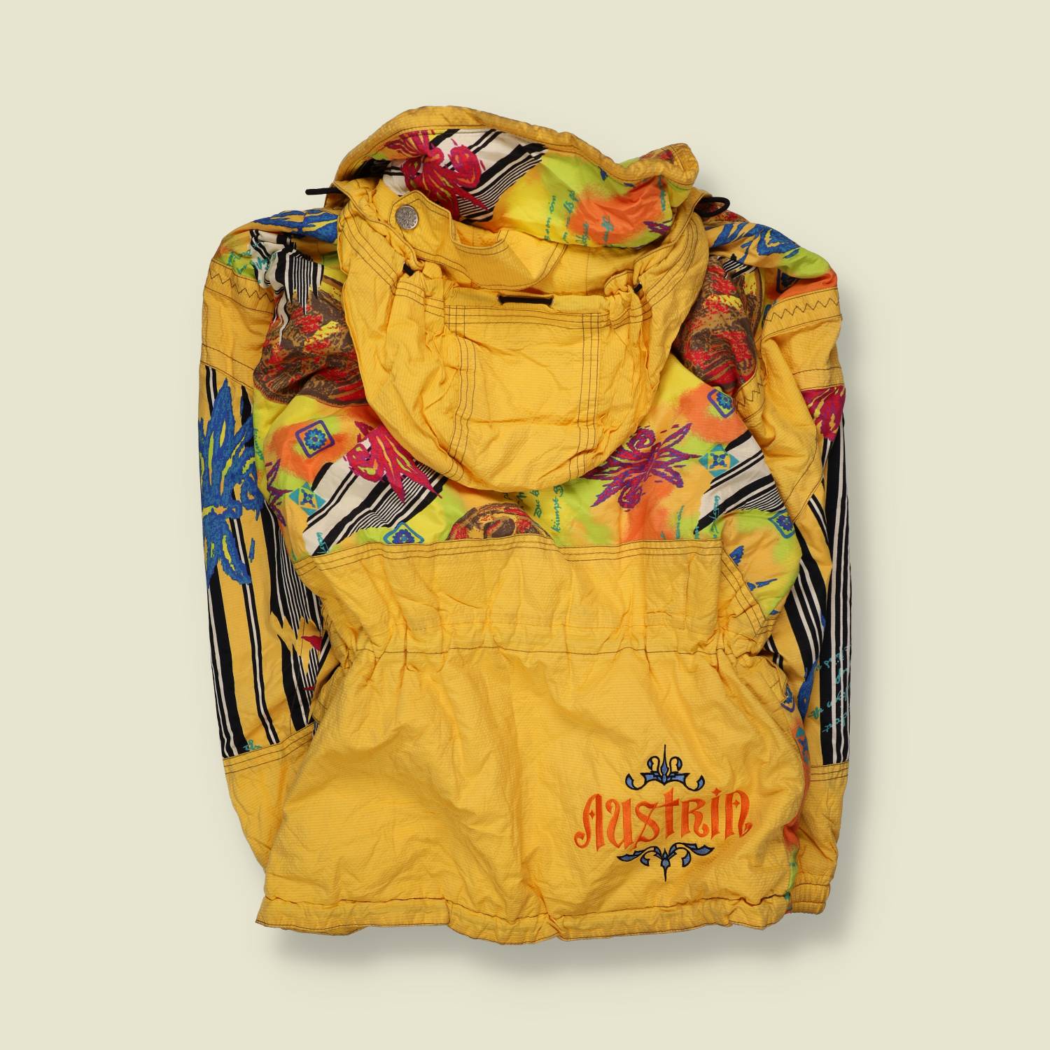 1990s | Asics | Ski Jacket | Yellow & Multi Colour Print - XL