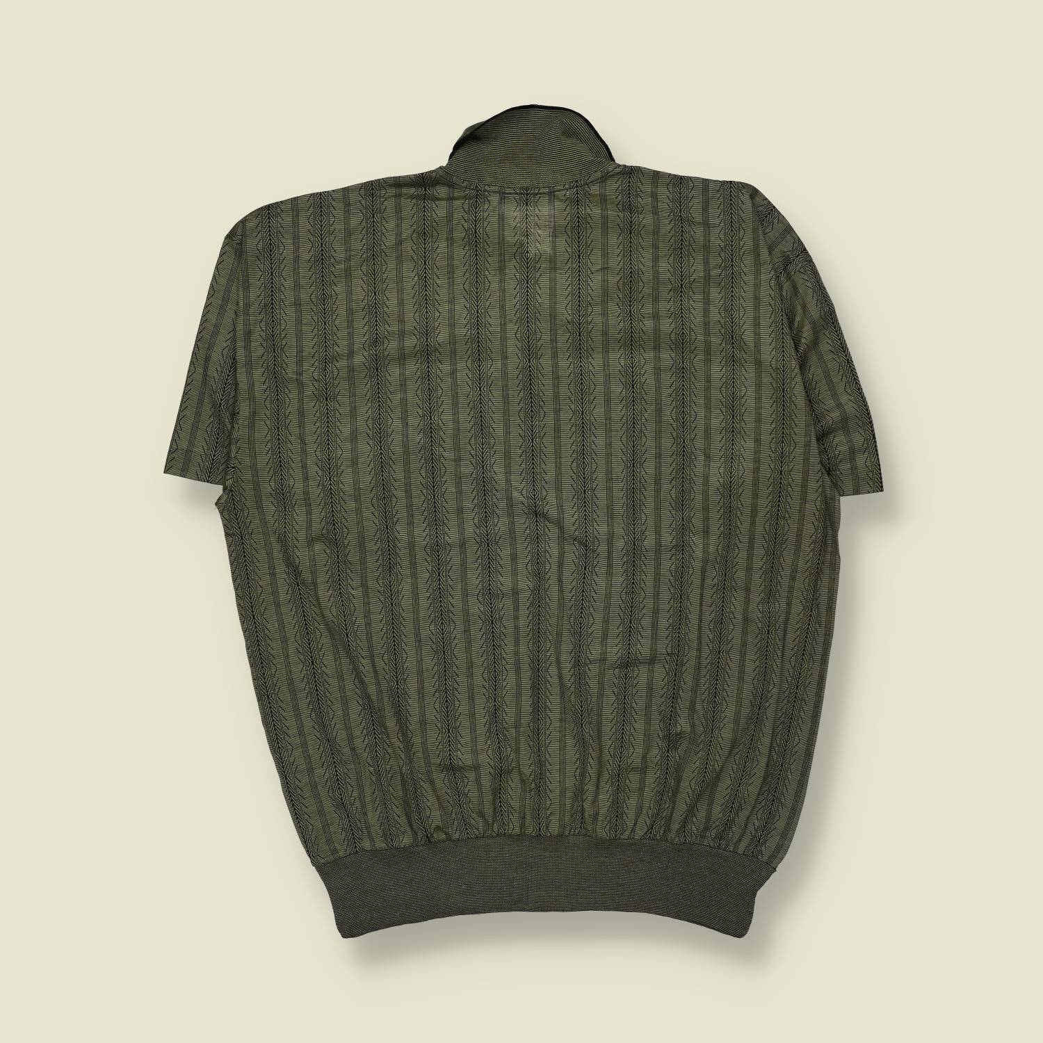 1980s | Founty Made In Italy | Knit Polo Shirt | Olive Green - XXL