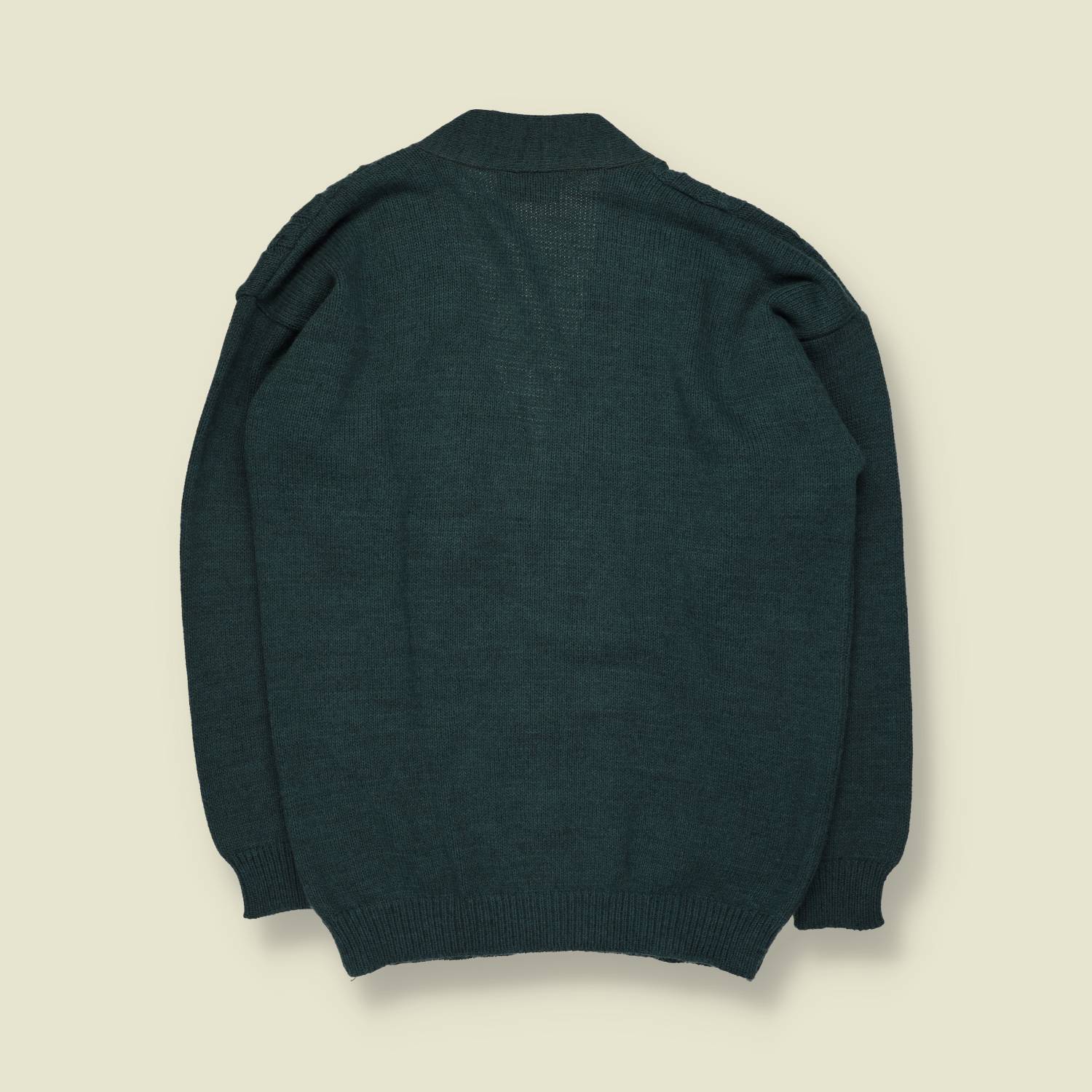 1980s | Hand Made Collection | Cable Knit Cardigan | Teal - M