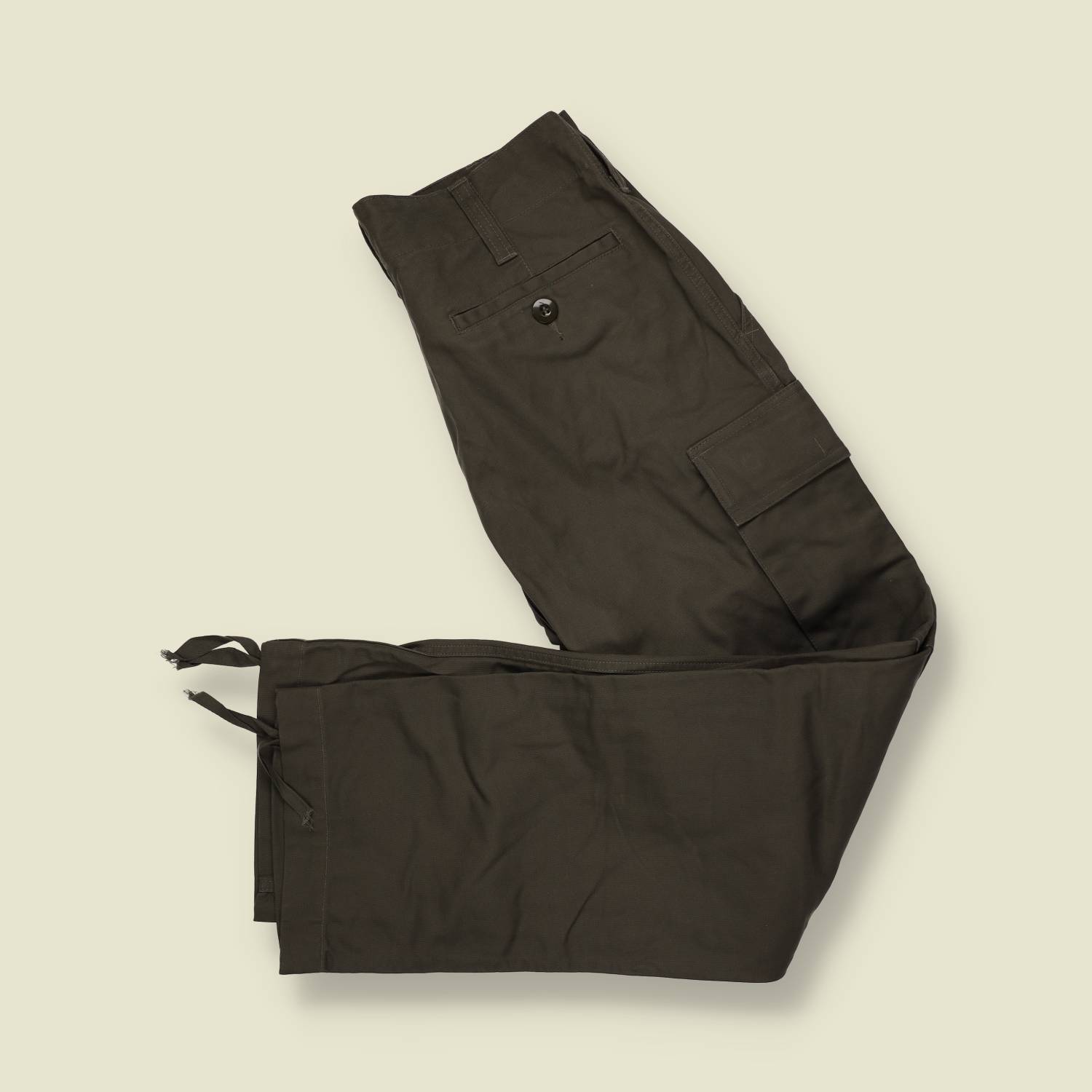 1980s | Military Cargo Trousers | Olive - w30