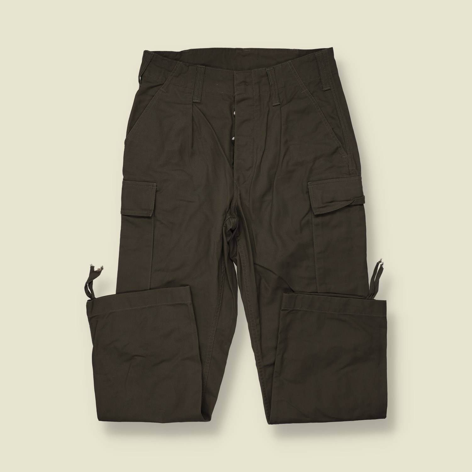 1980s | Military Cargo Trousers | Olive - w30