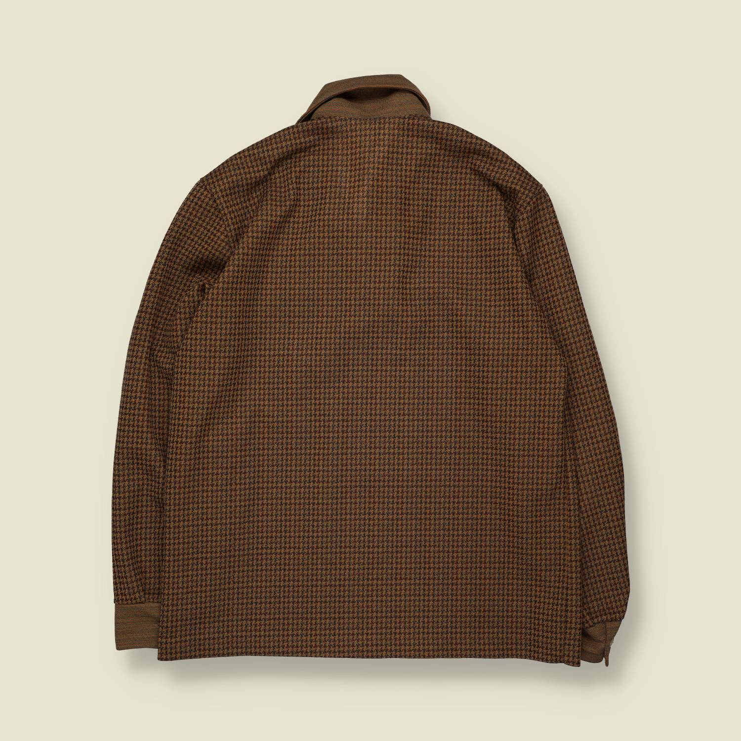 1970s | Patterned Polo Top | Brown - M