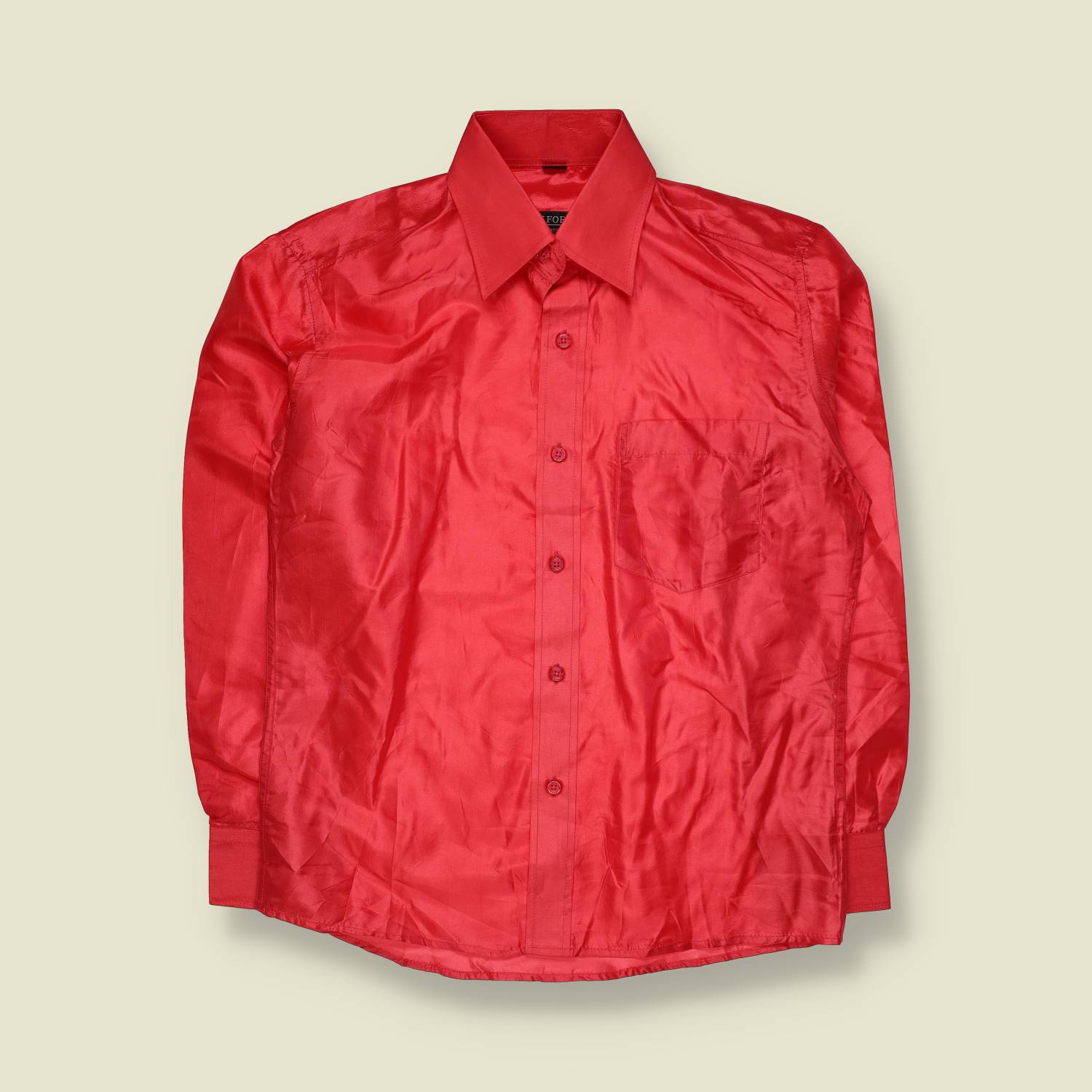 1990s | Daks Forest | Shimmery Shirt | Red - M