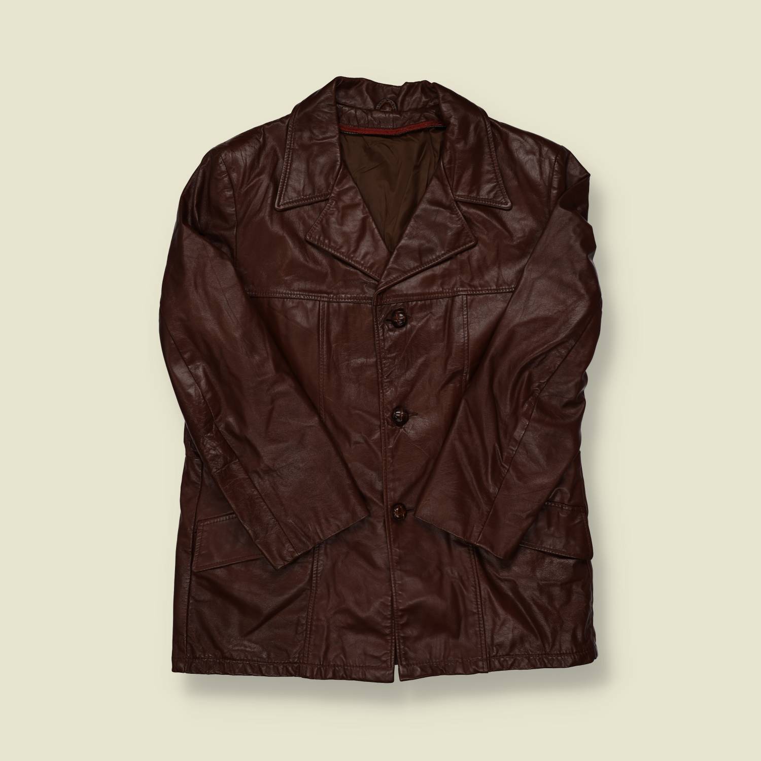 1970s Leather Coat - L