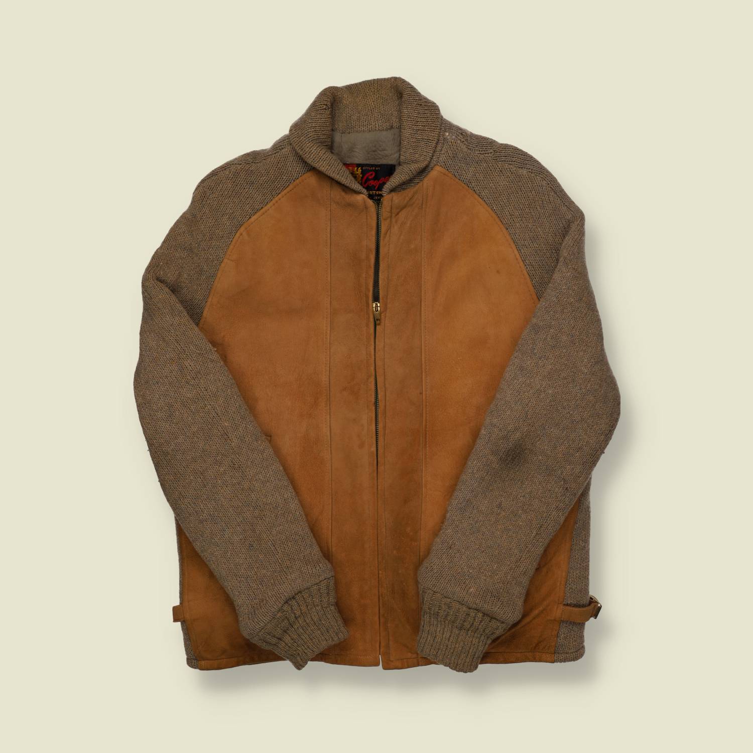 1960s Leather Knitted Jacket - S/M