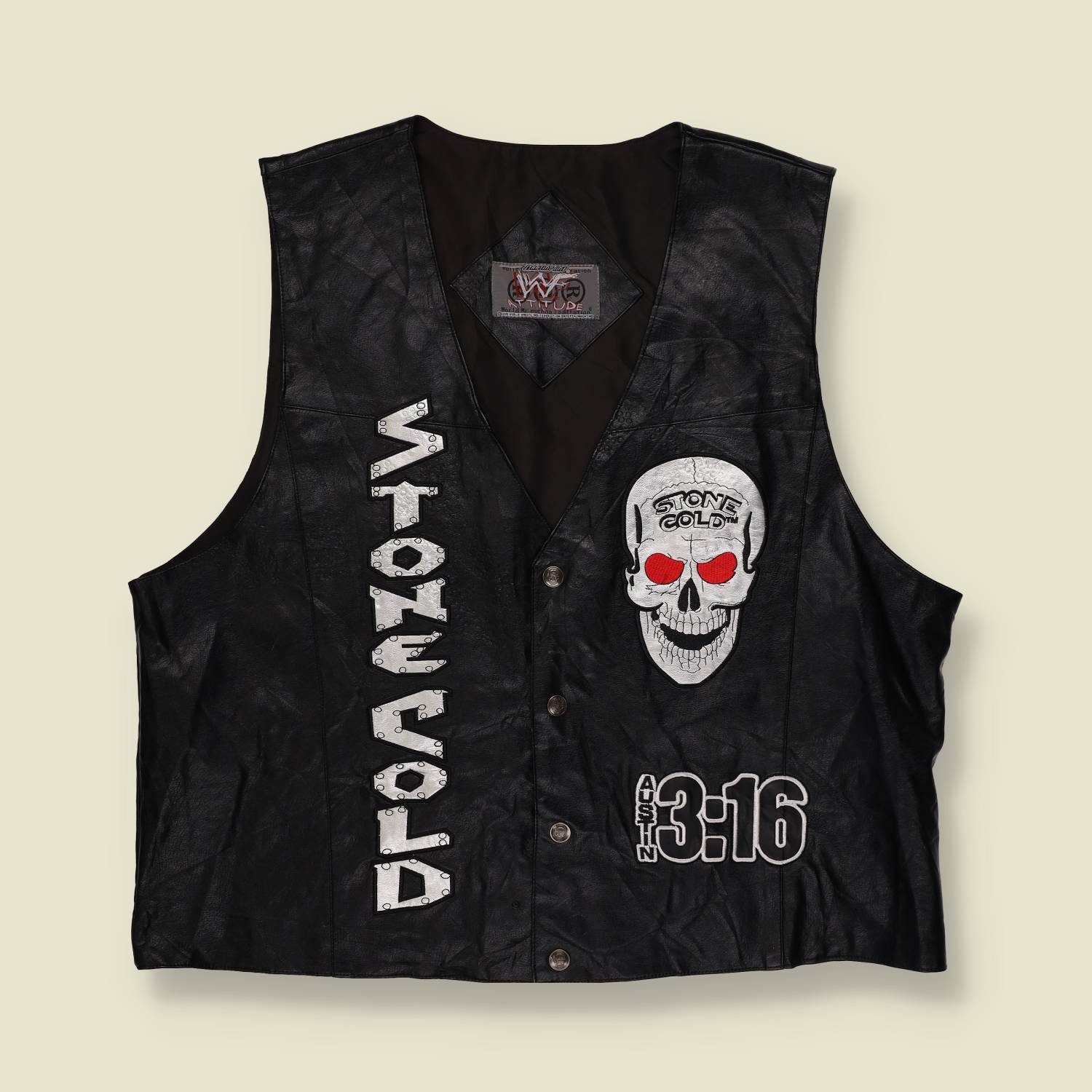 2000s Stone Cold Steve Austin WWE Leather Vest - XL